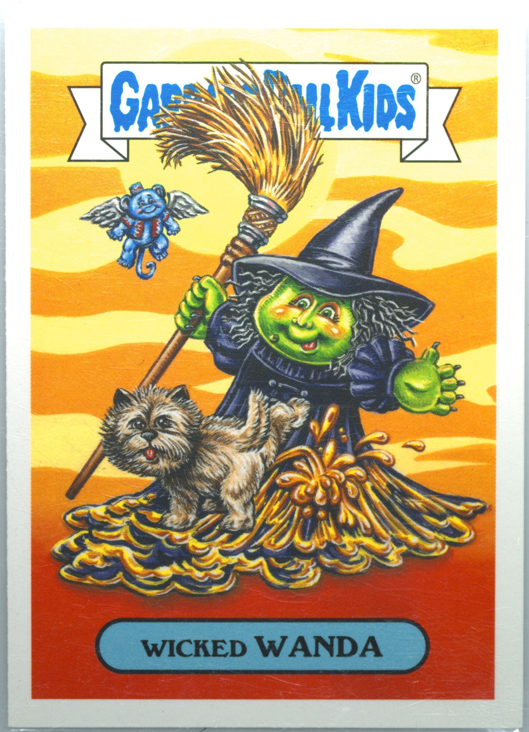 2018 Topps Garbage Pail Kids Series 2 Oh, The Horror-Ible Classic Film Monster Stickers #15a Wicked Wanda front