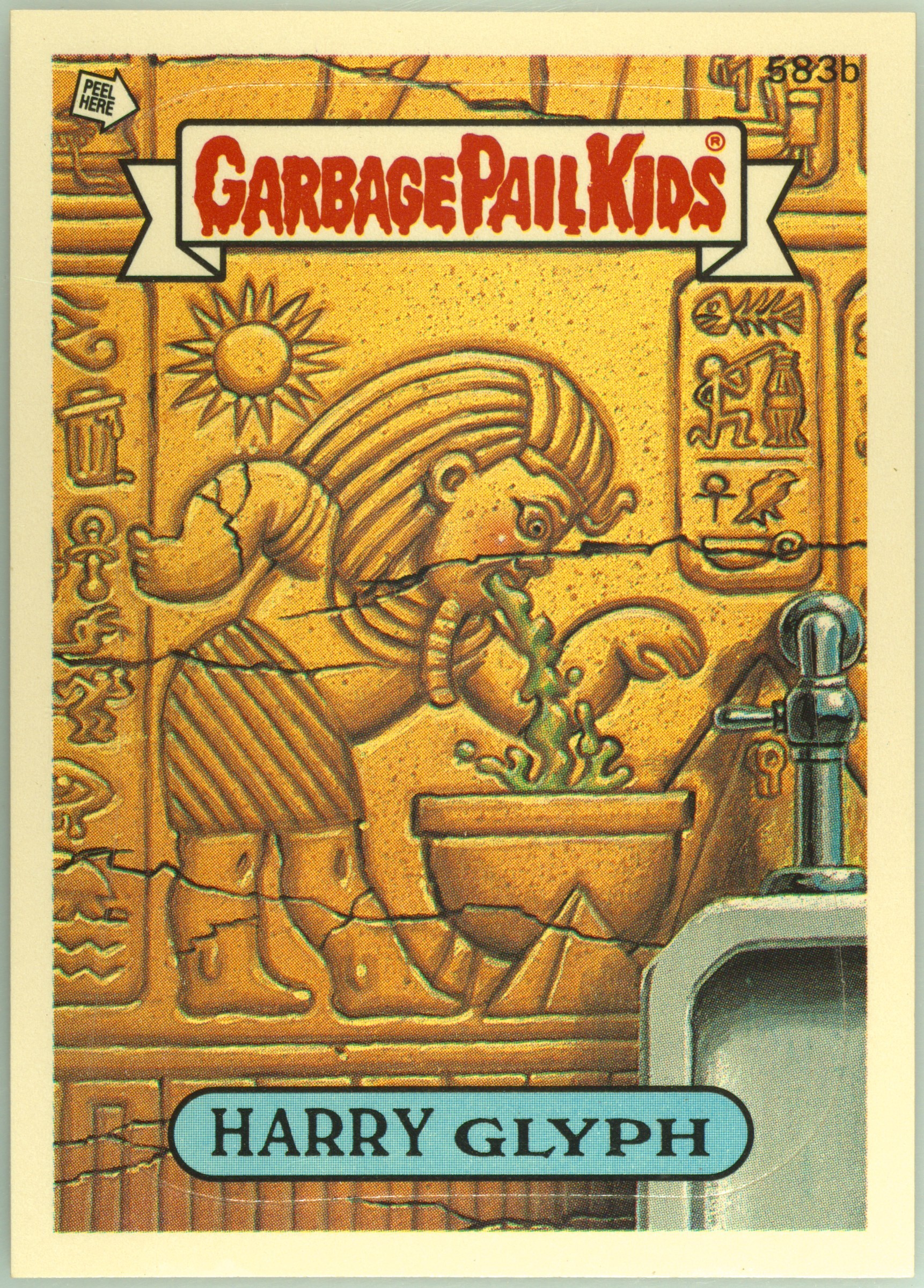 1988 Topps Garbage Pail Kids Original Series 15 Complete Puzzle #583b Harry Glyph front