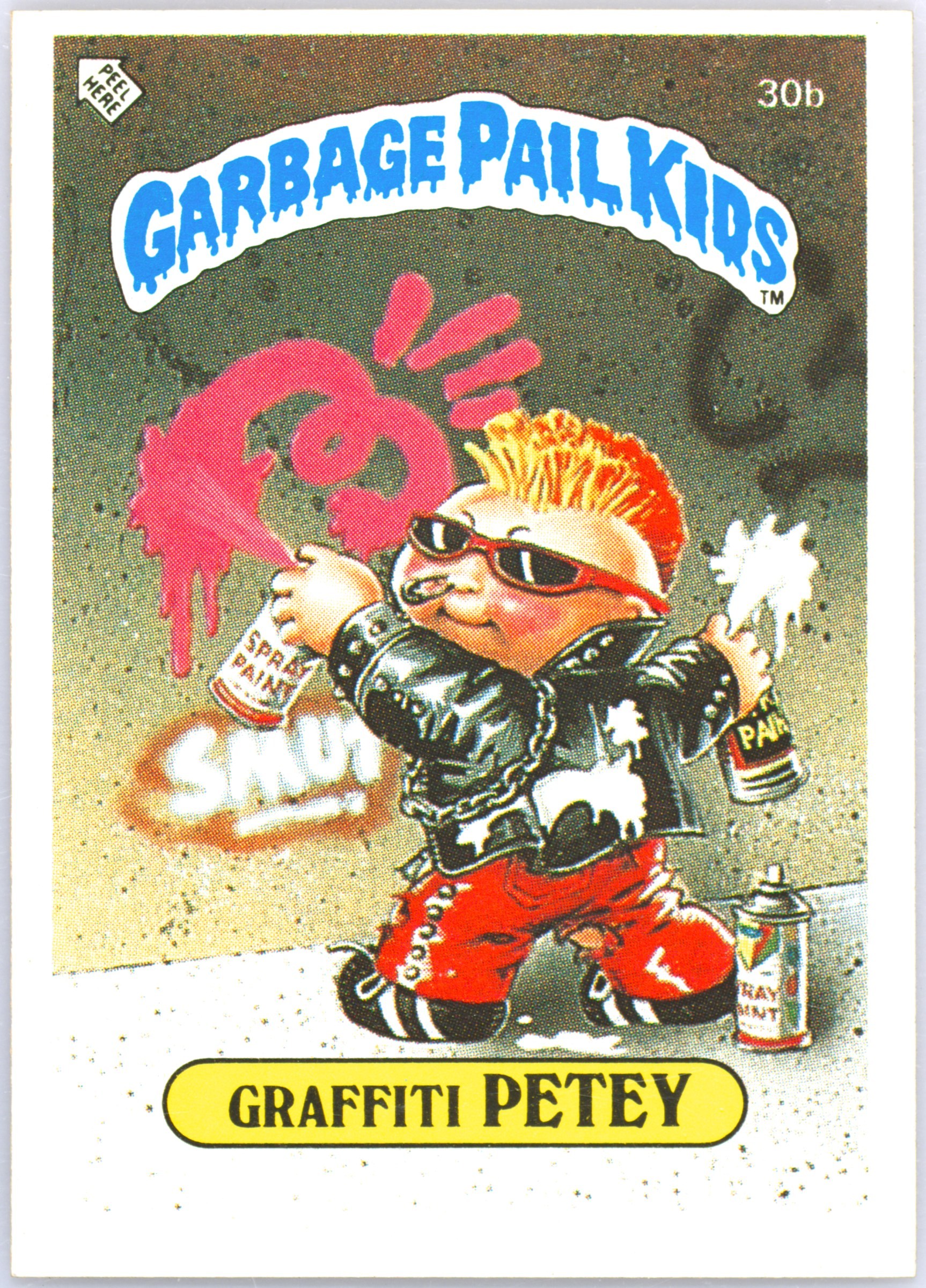 1986 Topps Garbage Pail Kids Stickers-U.K. Minis #30b Graffiti Petey front