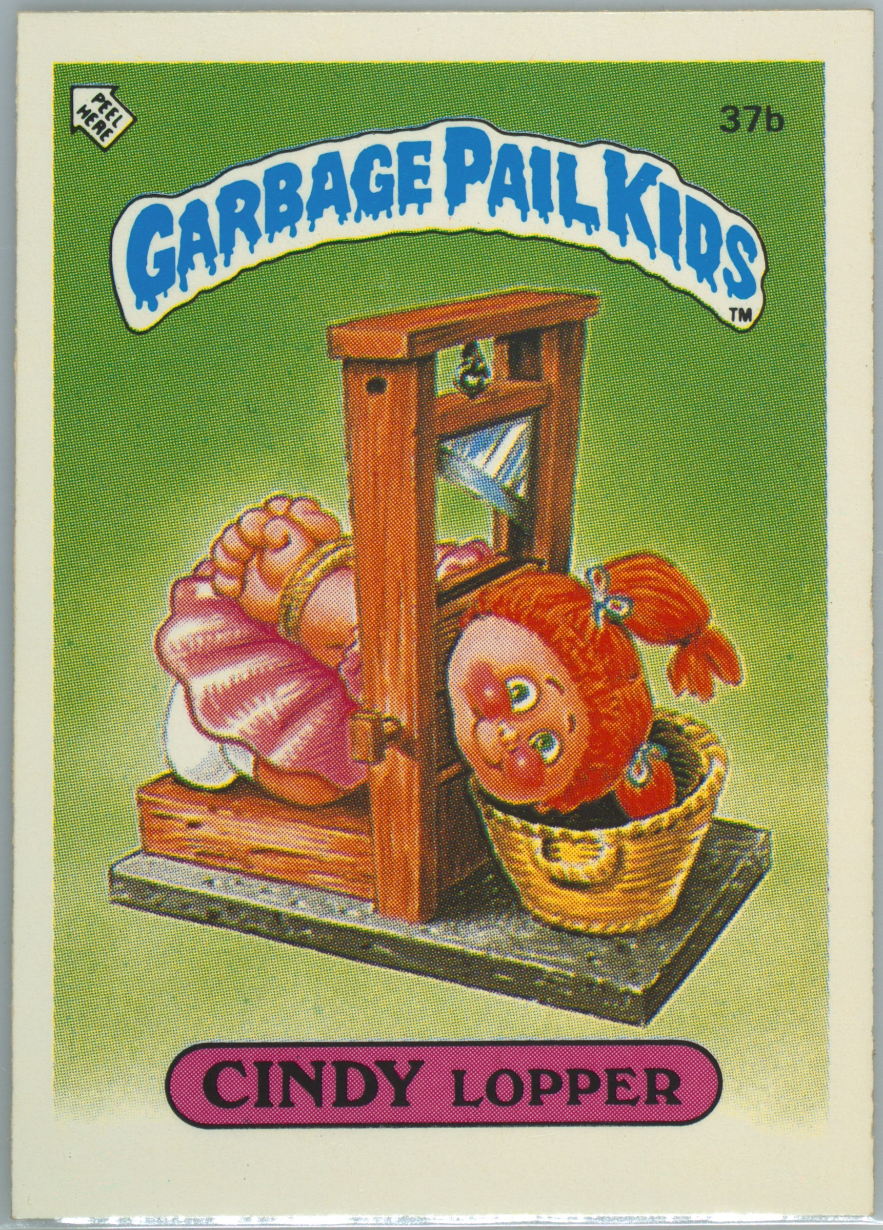 1986 Topps Garbage Pail Kids Stickers-U.K. Minis #37b Cindy Lopper front