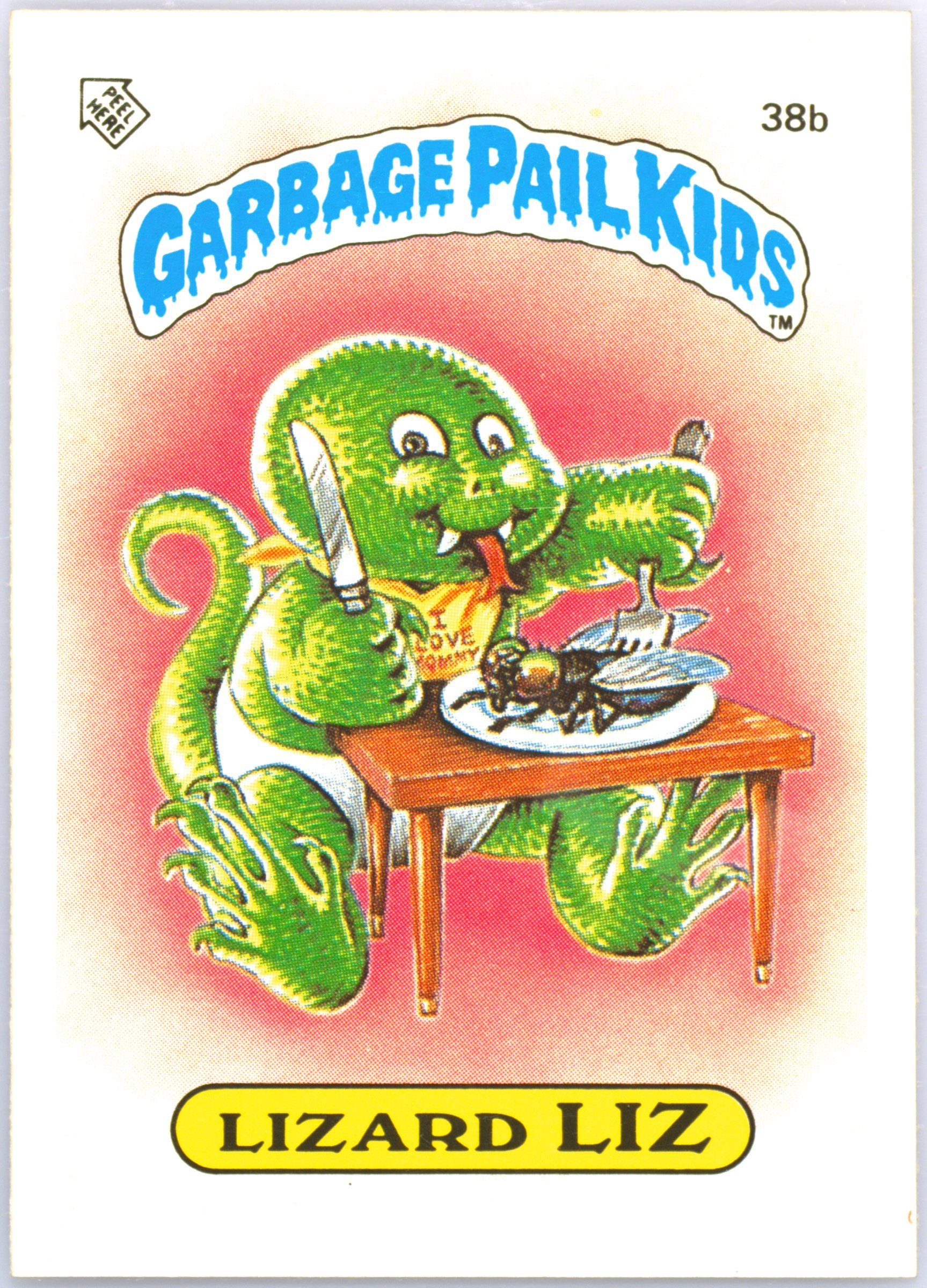 1986 Topps Garbage Pail Kids Stickers-U.K. Minis #38b Lizard Liz front