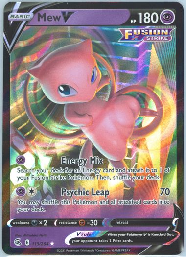 Mew V SA 2021 Fusion Strike グレード10 ポケモン 2021 Japanese Mew V Ags Gem-mint 10 Fusion Strike | eBay