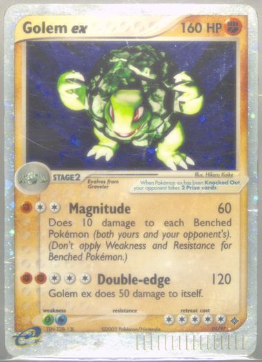 Auction Prices Realized Tcg Cards 2003 POKEMON EX DRAGON Golem Ex-Holo