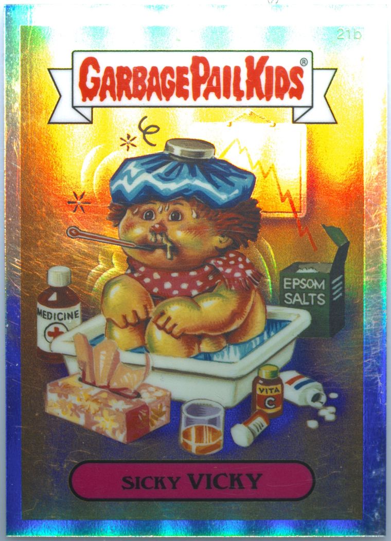 2013 Topps Garbage Pail Kids Chrome Series 1 Refractor #21b Sicky Vicky front