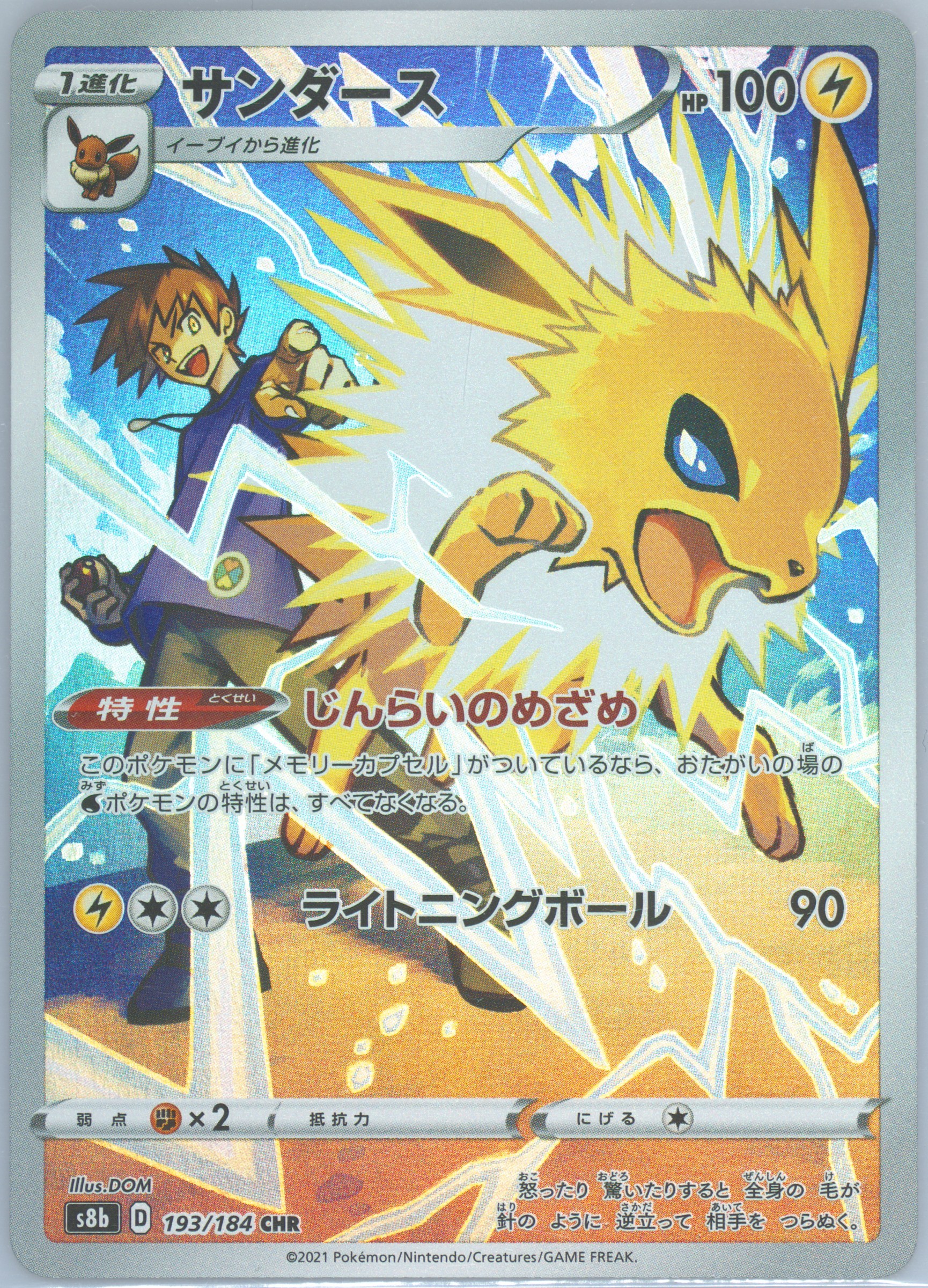 ★PSA10★【サンダース/CHR/S8b】FA/JOLTEON 193/184 PSA 10 Jolteon CHR 193/184 S8b VMAX Climax - Pokemon Card Japanese