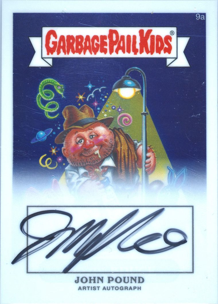 2013 Topps 2013 Garbage Pail Kids Chrome Series 1 Artist Auto #9a John Pound front