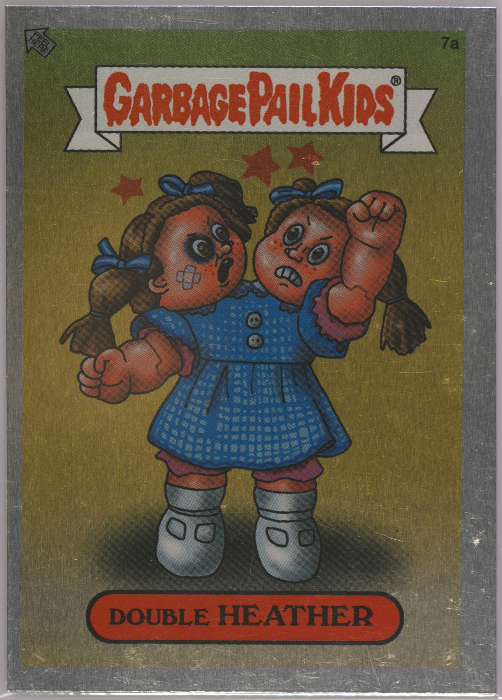 2003 Topps 2003 Garbage Pail Kids Silver Foil Stickers #7a Double Heather front
