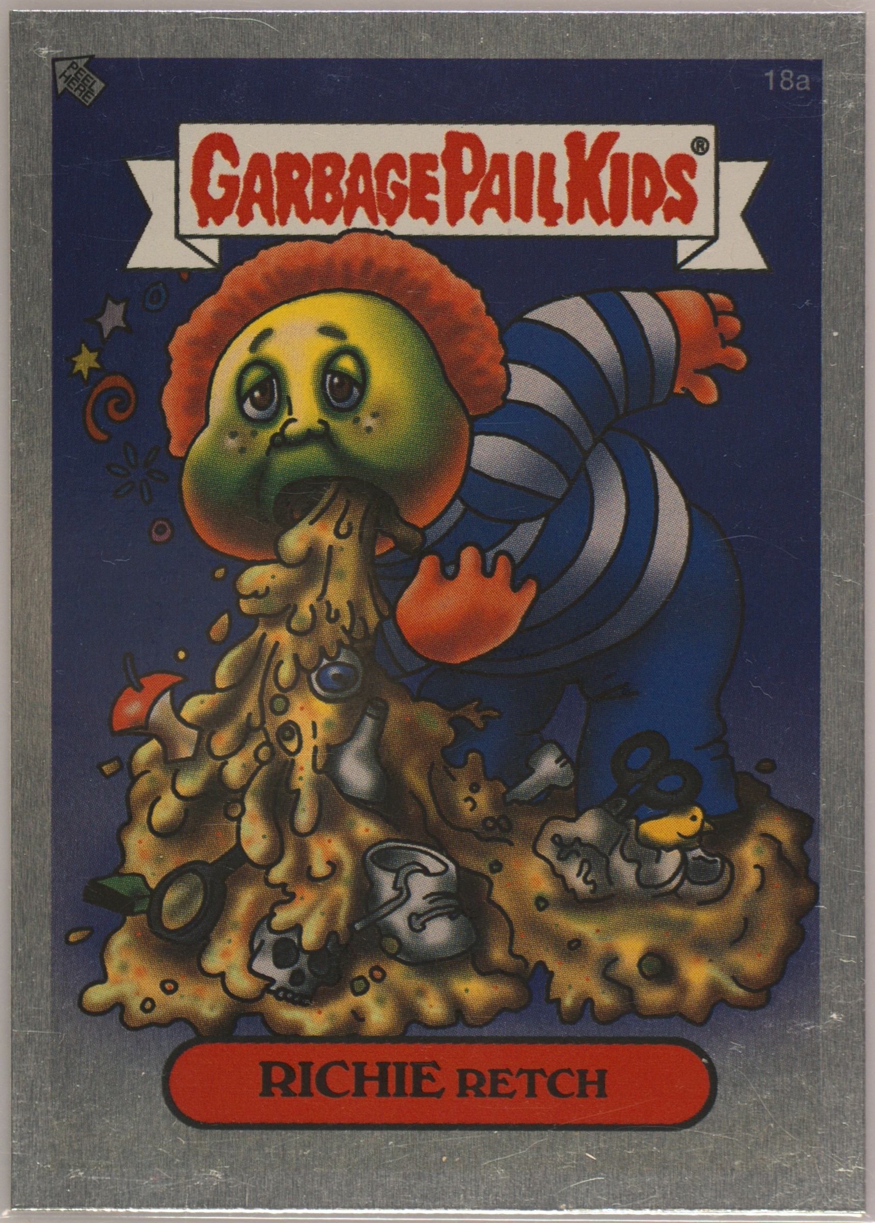 2003 Topps Garbage Pail Kids Silver Foil Stickers Silver Foil Stickers #18a Richie Retch front