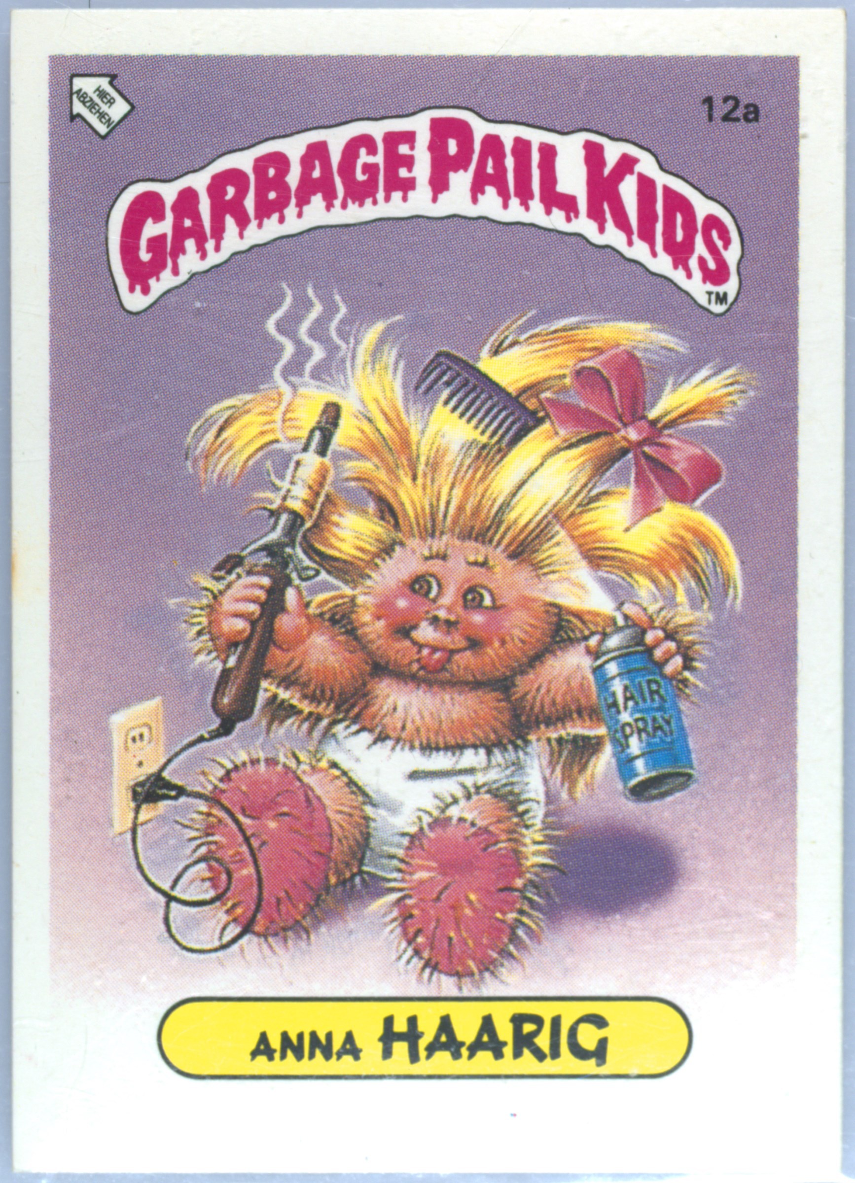1986 Topps Garbage Pail Kids Stickers-Mini German #12a Anna Haarig front