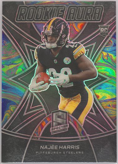 Najee shops Harris panini Spectra #209 rookie auto neon pink 4/25 SGC 9.5