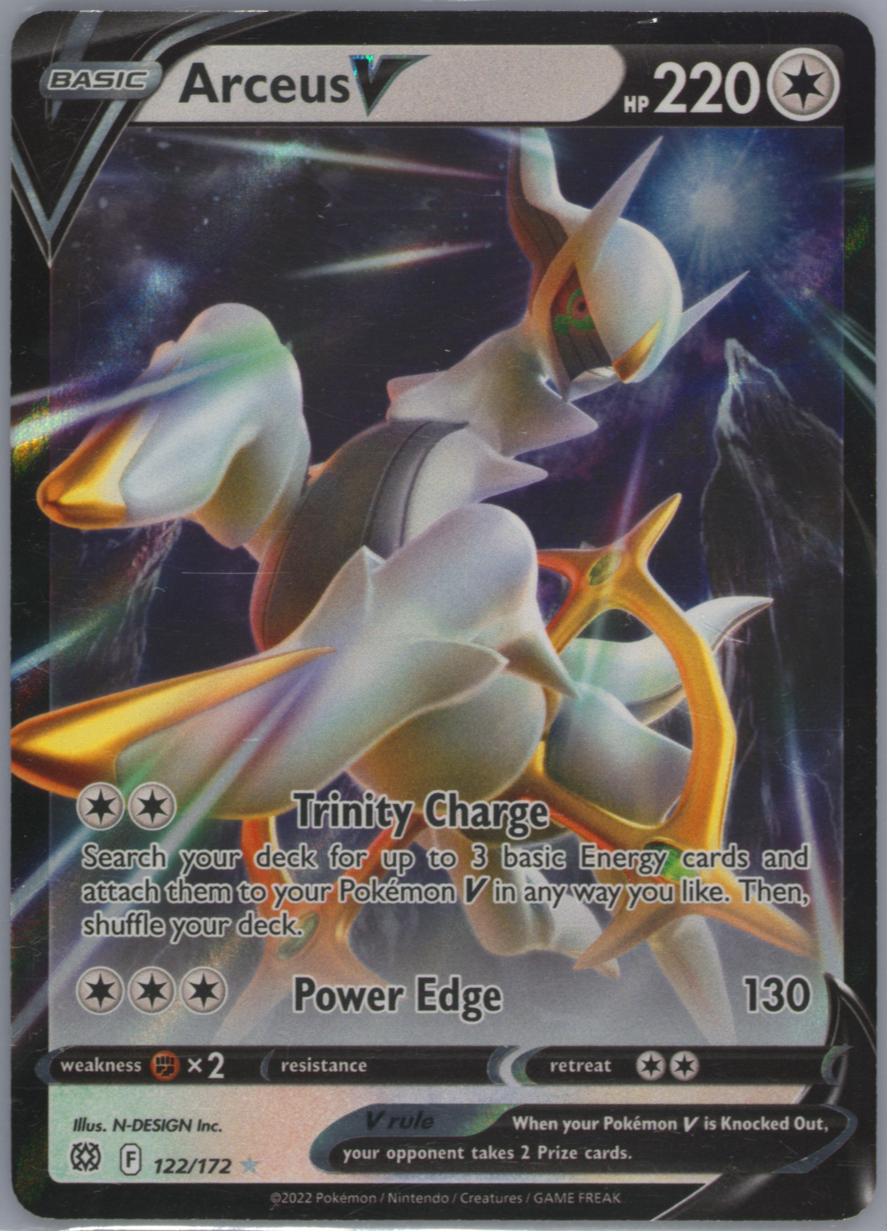 pokemon card 122 172 Arceus V - 122/172 - Ultra Rare Brilliant Stars - Pokemon Card