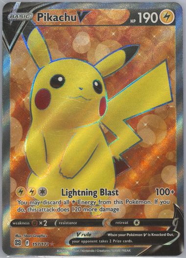 Authentic Brilliant Stars Pikachu V Full Art PSA 10