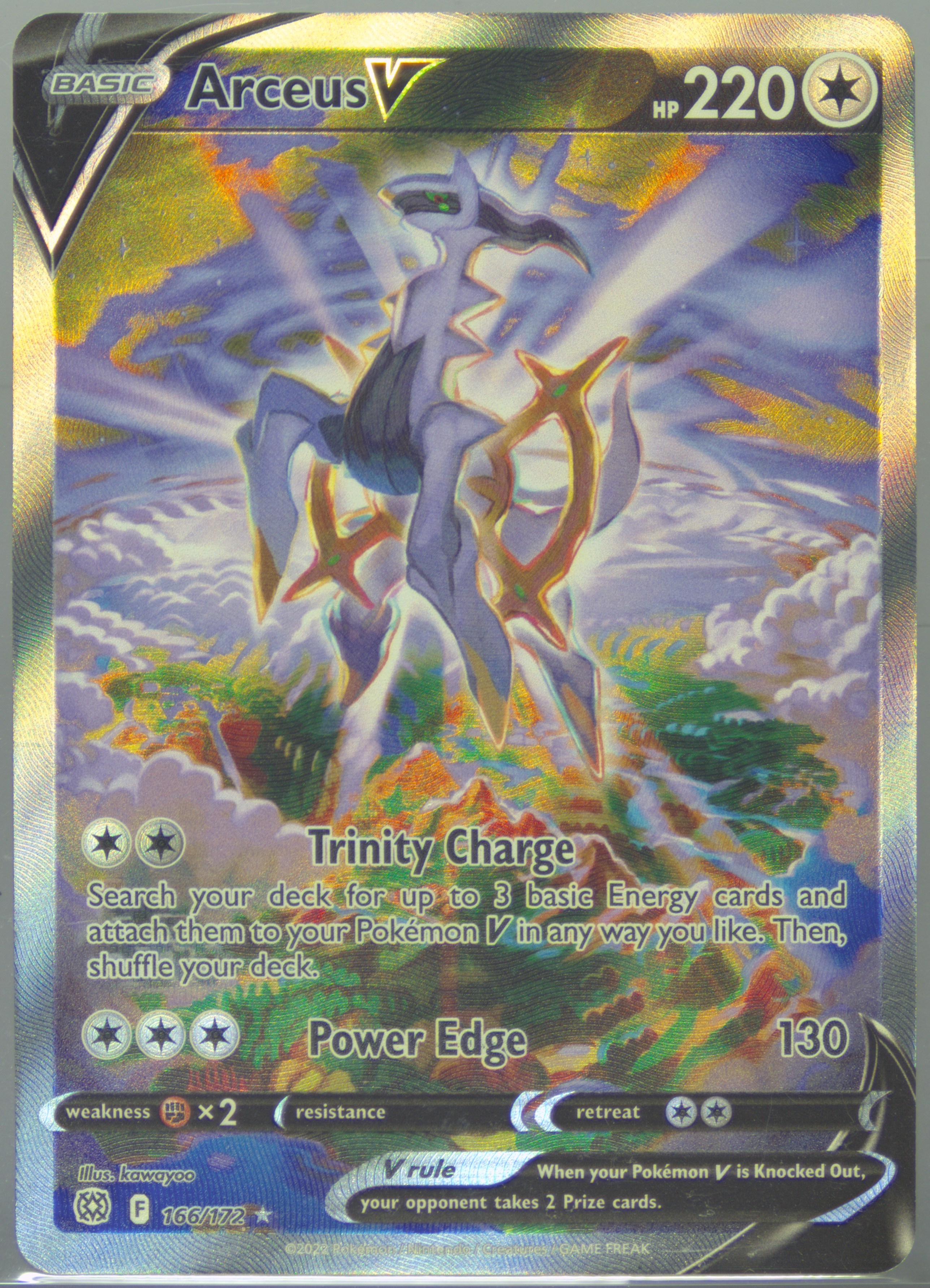 pokemon arceus v card value Amazon.com: Pokemon – Arceus Vstar 184/172 – Brilliant Stars – Secret Rare  – Gold Holo main image 0