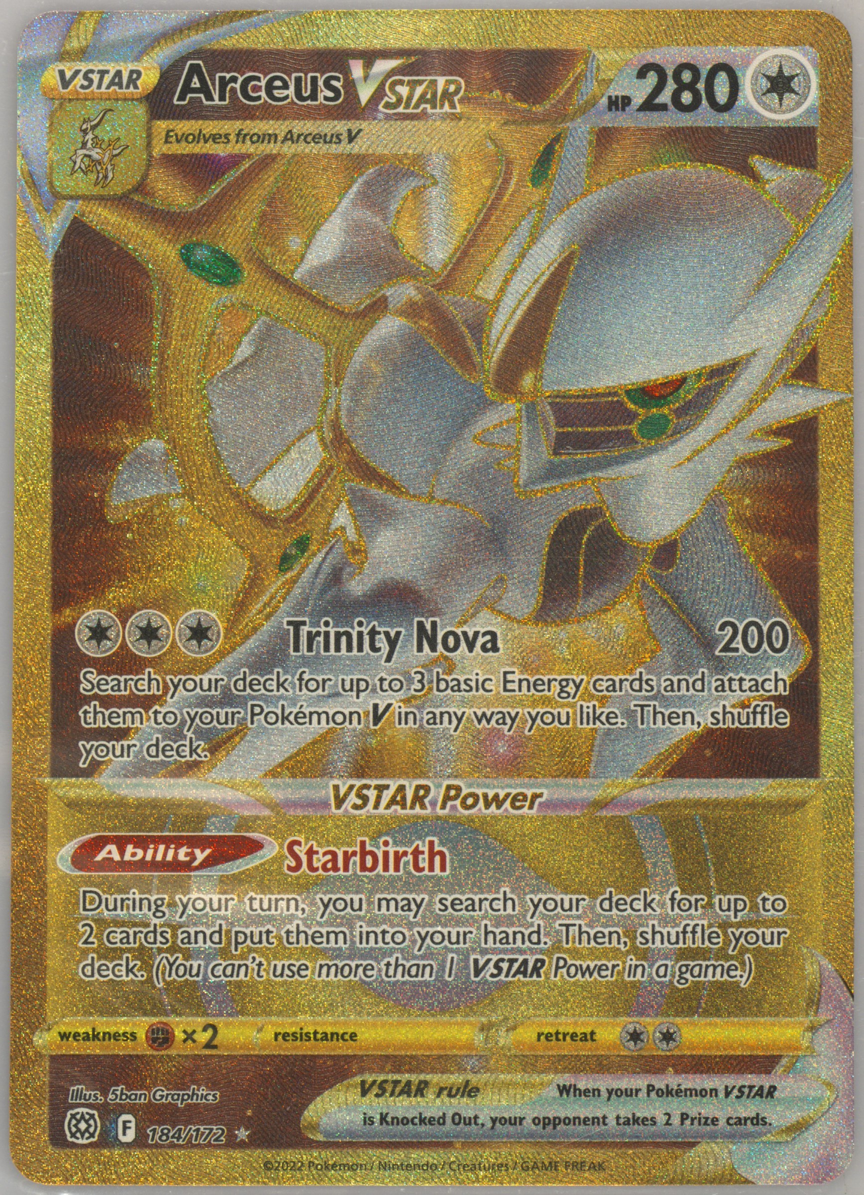 golden arceus pokemon card Amazon.com: Pokemon – Arceus Vstar 184/172 – Brilliant Stars – Secret Rare  – Gold Holo