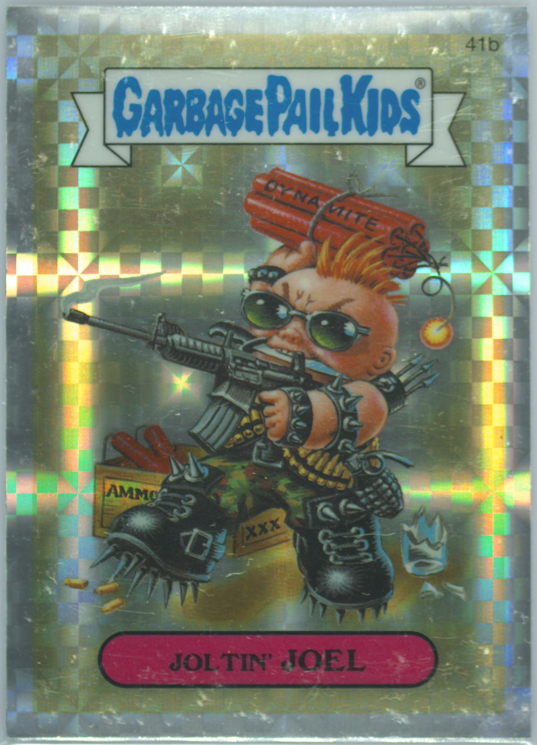 2013 Topps Garbage Pail Kids Chrome Series 1 Xfractor #41b Joltin' Joel front