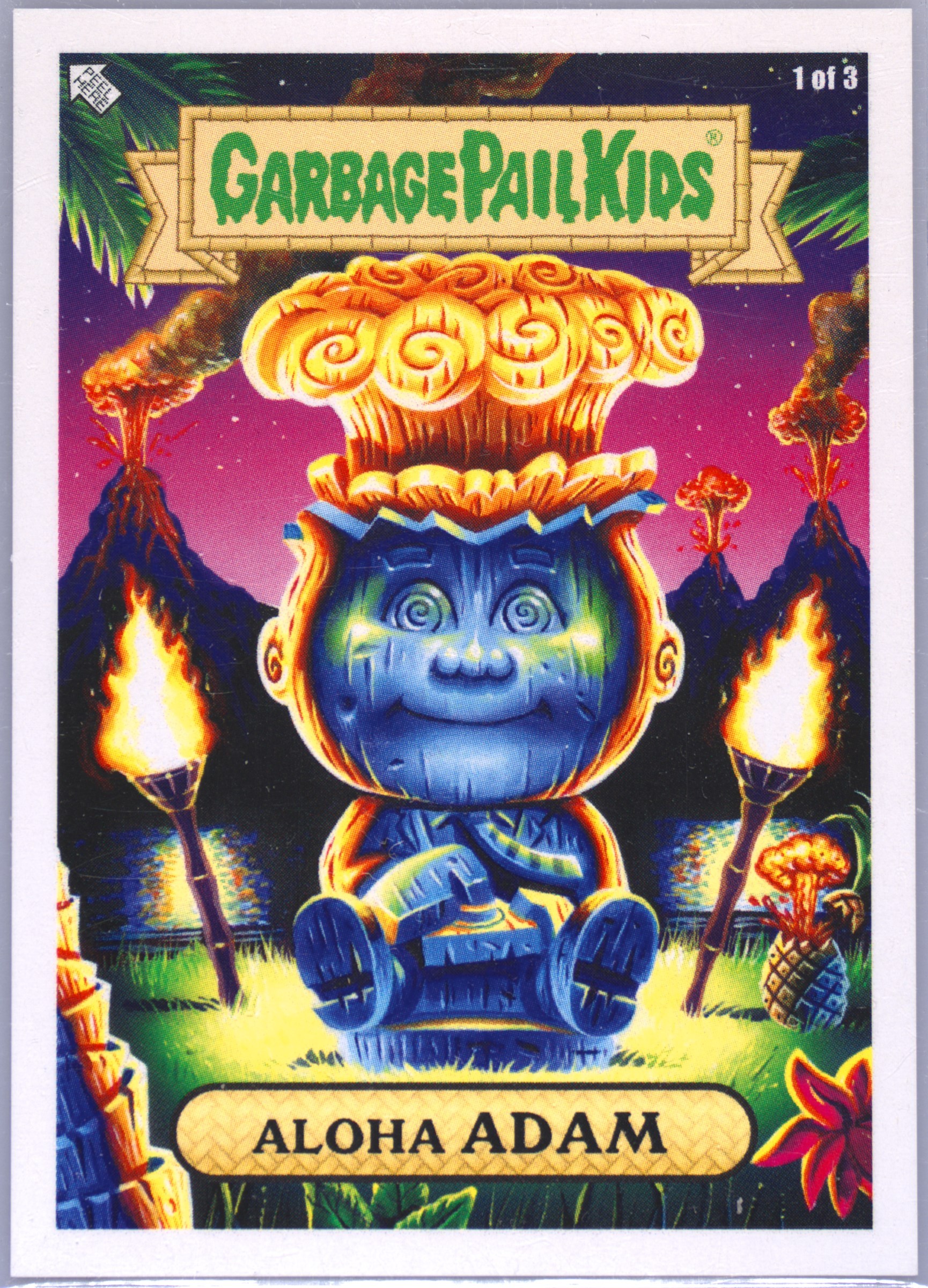 2019 Topps Garbage Pail Kids NYCC Promo Geeki Tikis #1 Aloha Adam front