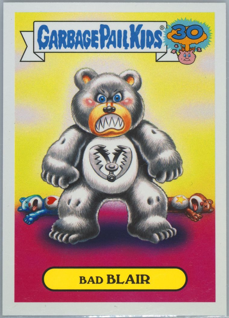 2015 Topps Garbage Pail Kids 30th Anniversary '80s Spoof Character Back #10a Bad Blair front