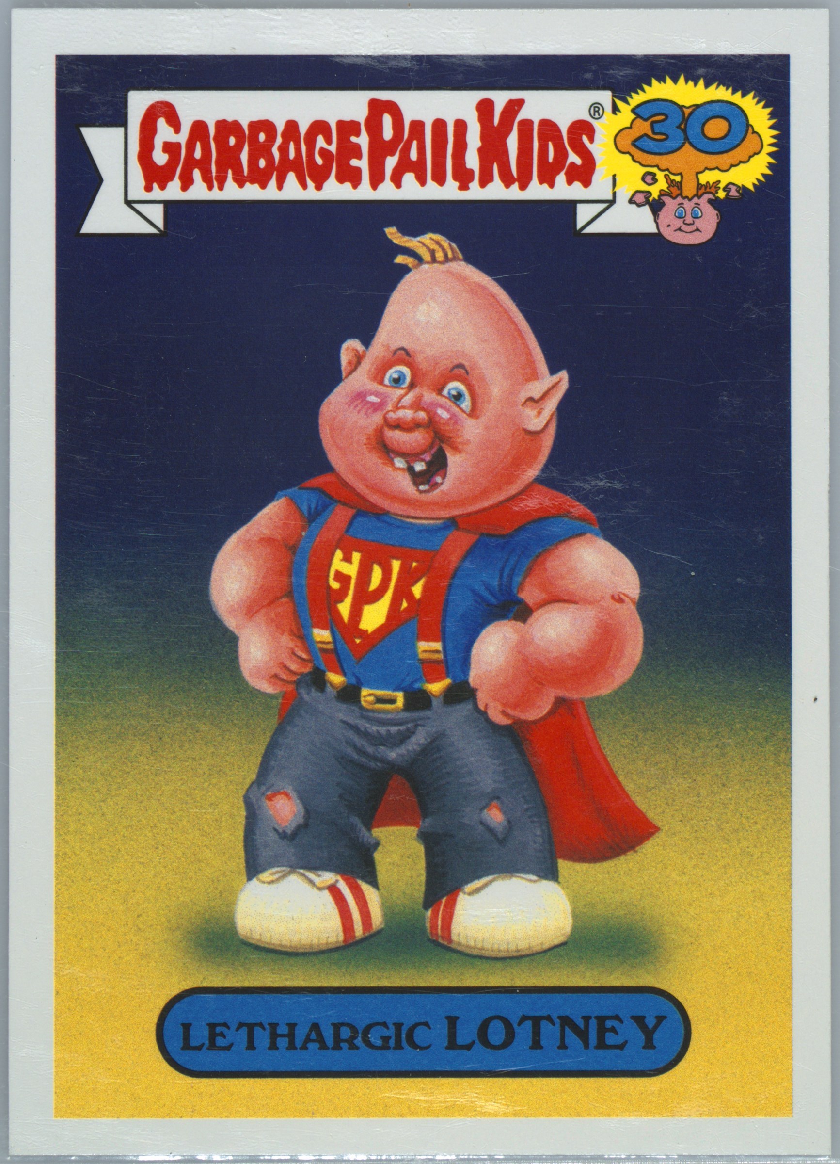 2015 Topps Garbage Pail Kids 30th Anniversary '80s Spoof Character Back #20b Lethargic Lotney front