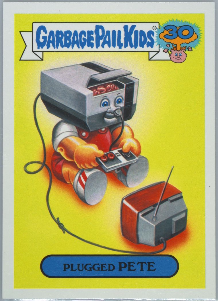 2015 Topps Garbage Pail Kids 30th Anniversary '80s Spoof 30th Ann.'80s Spf-chr.bk. #25b Plugged Pete front