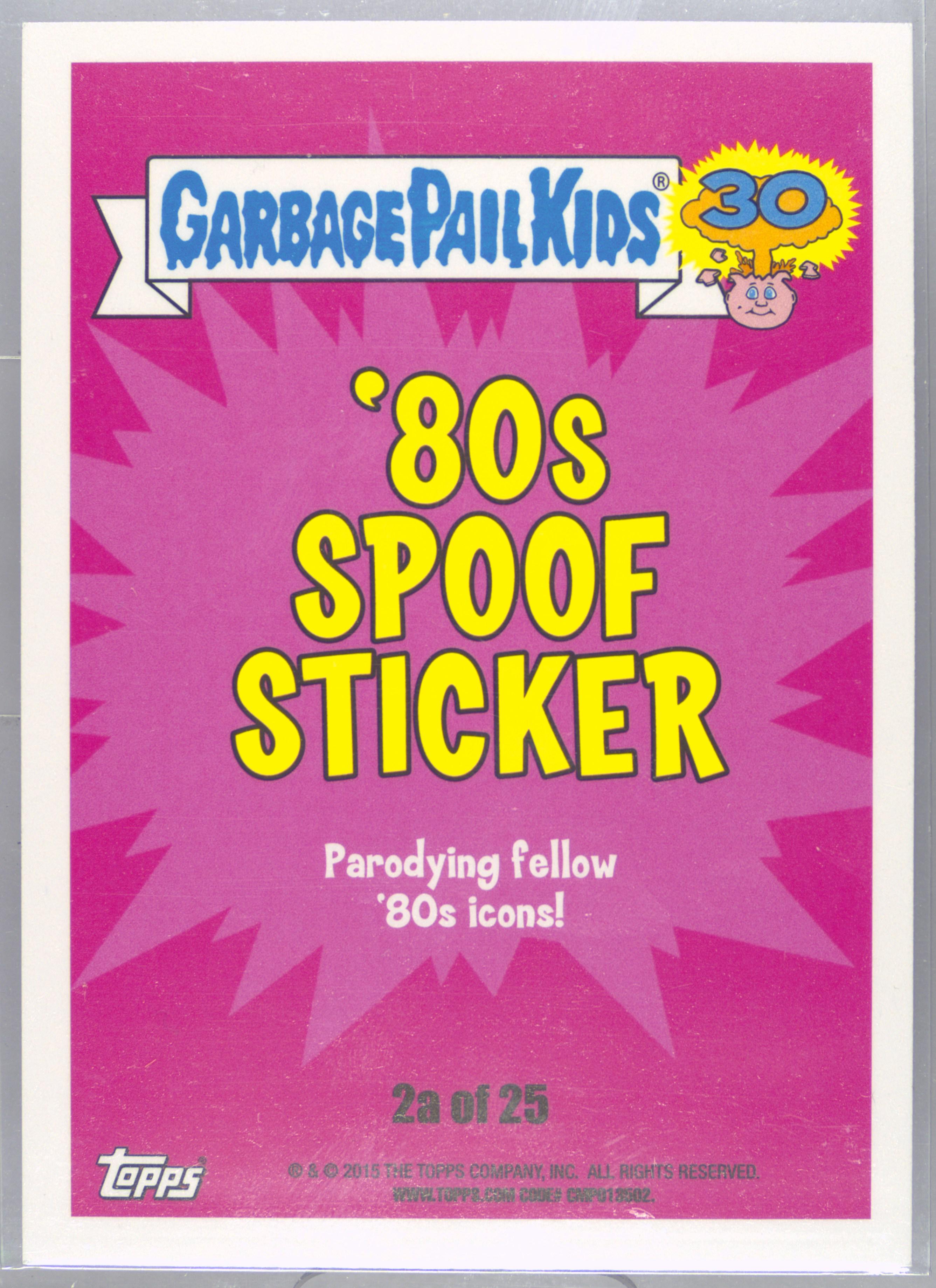 2015 Topps Garbage Pail Kids 30th Anniversary '80s Spoof Silver #2a Beetle Jace front