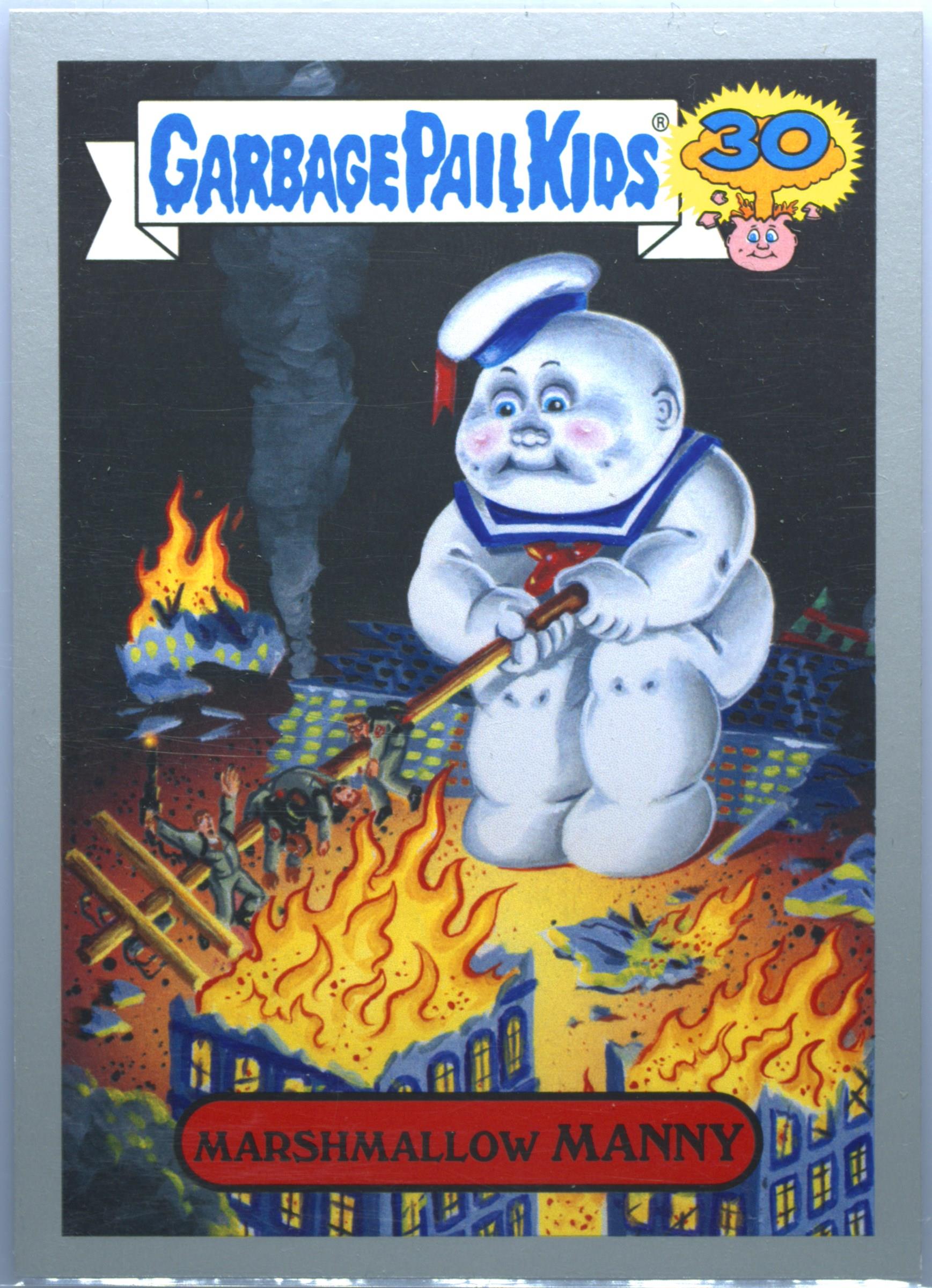 2015 Topps Garbage Pail Kids 30th Anniversary '80s Spoof Silver #4a Marshmallow Manny front