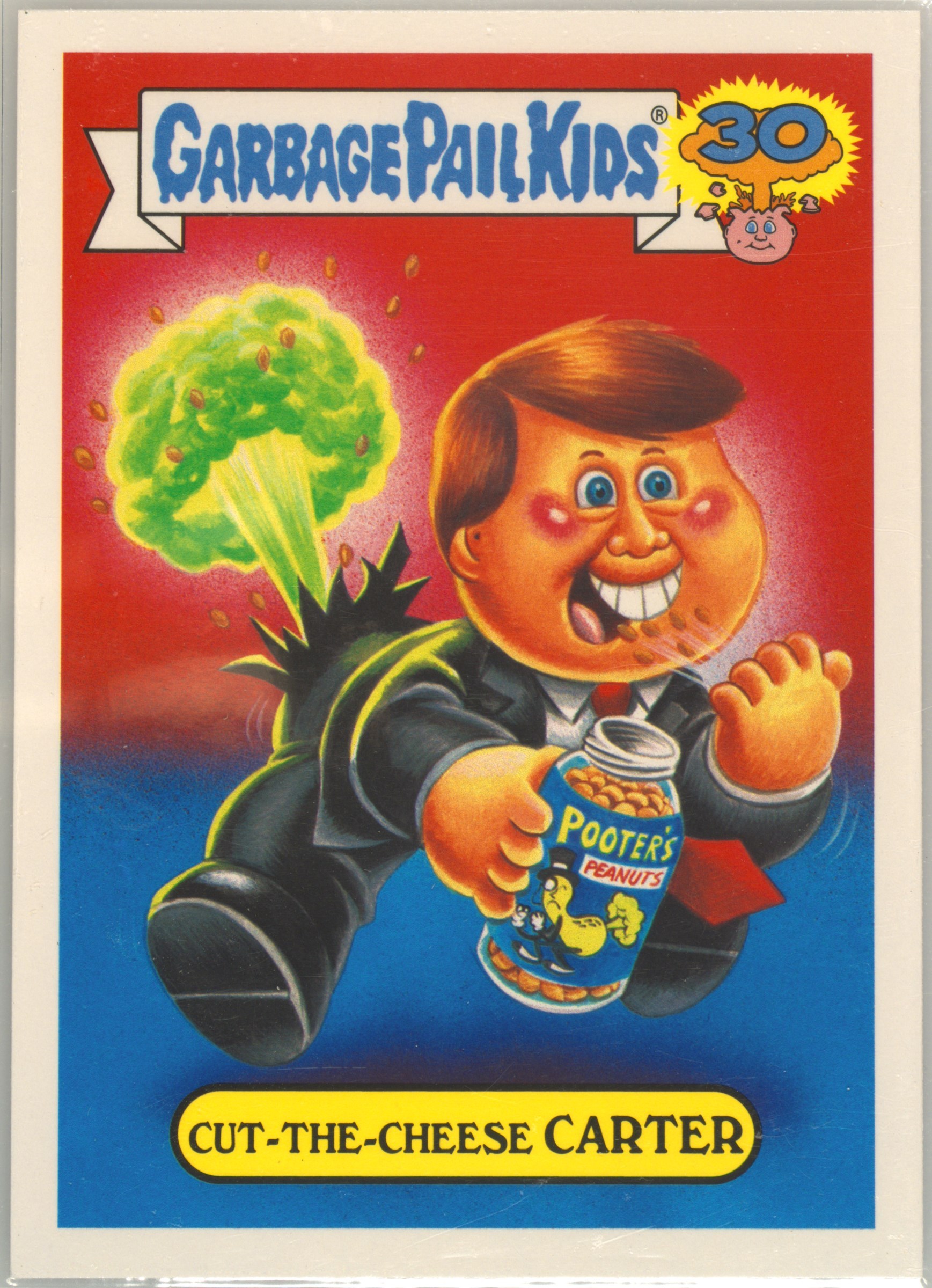 2015 Topps Garbage Pail Kids 30th Anniversary Garbage Pail Presidents #4b Cut-the-Cheese Carter front