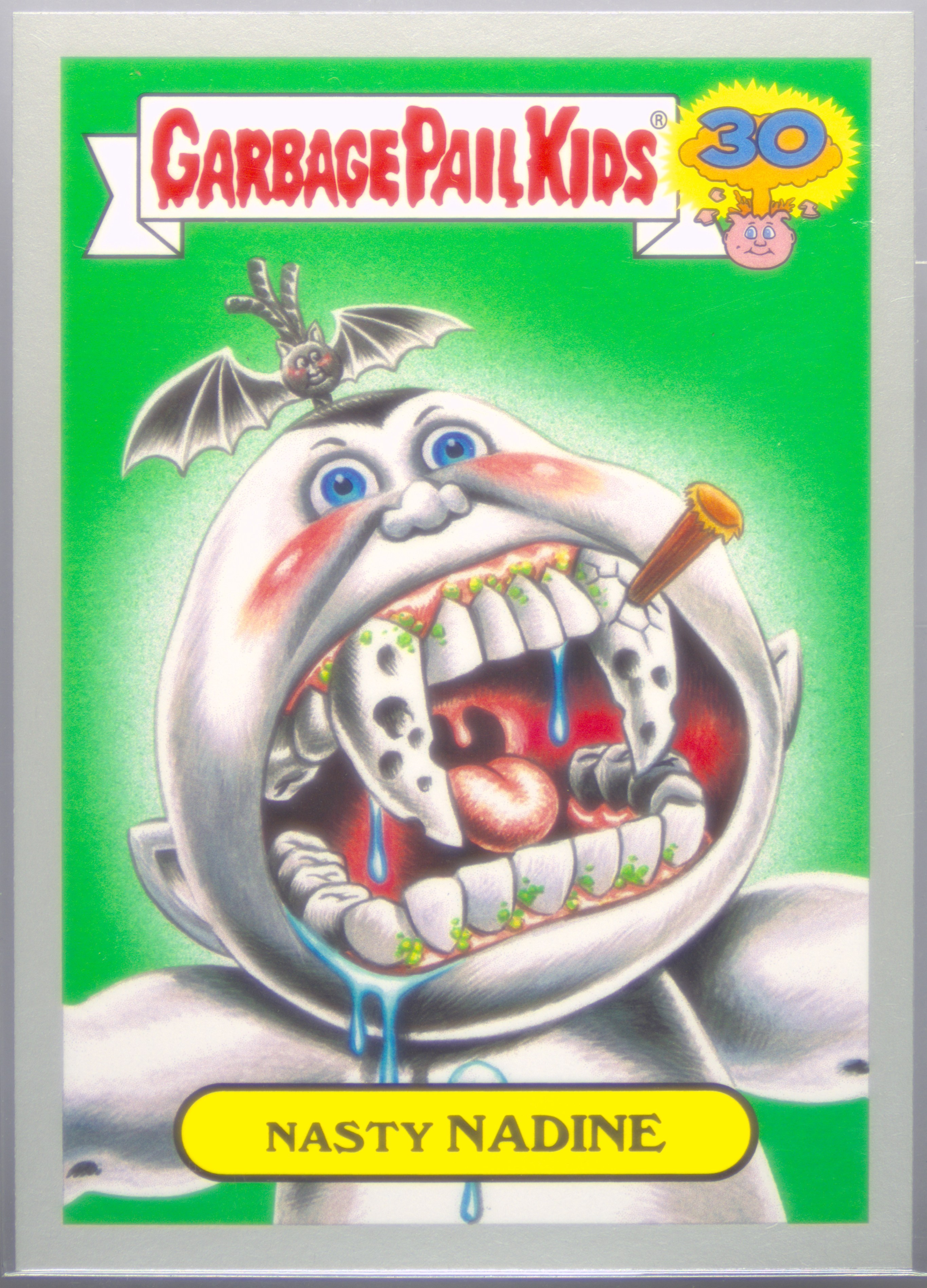 2015 Topps Garbage Pail Kids 30th Anniversary GPKs' Kids Silver #6b Nasty Nadine front