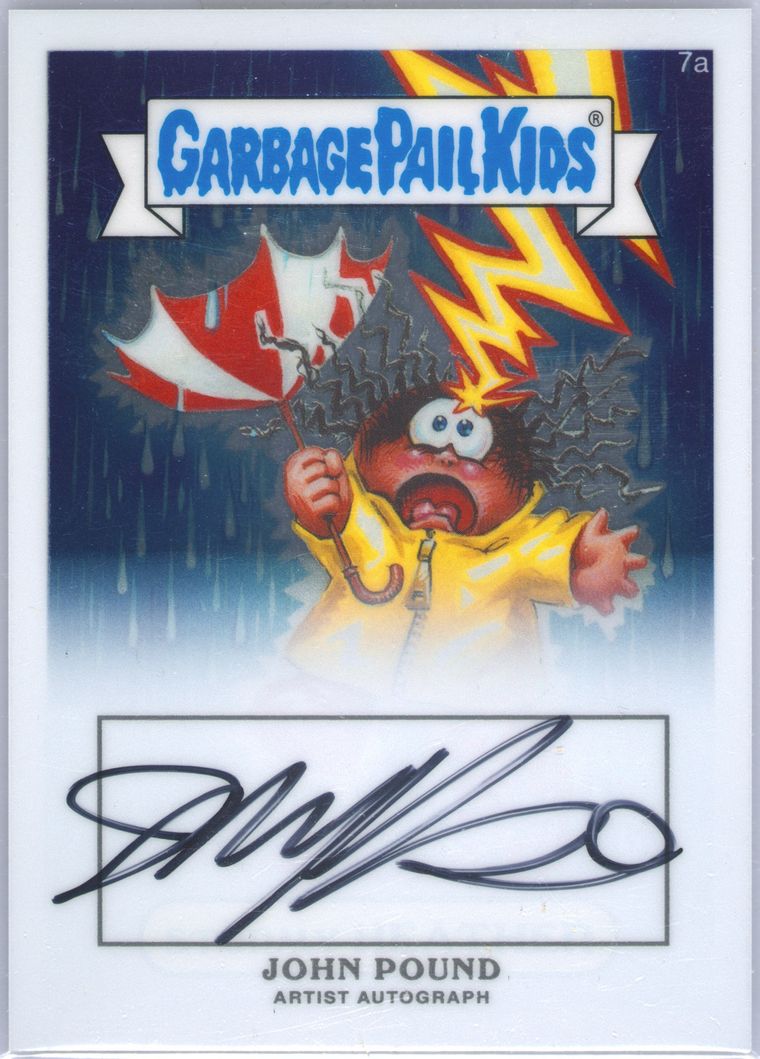 2013 Topps 2013 Garbage Pail Kids Chrome Series 1 Artist Auto #7a John Pound front