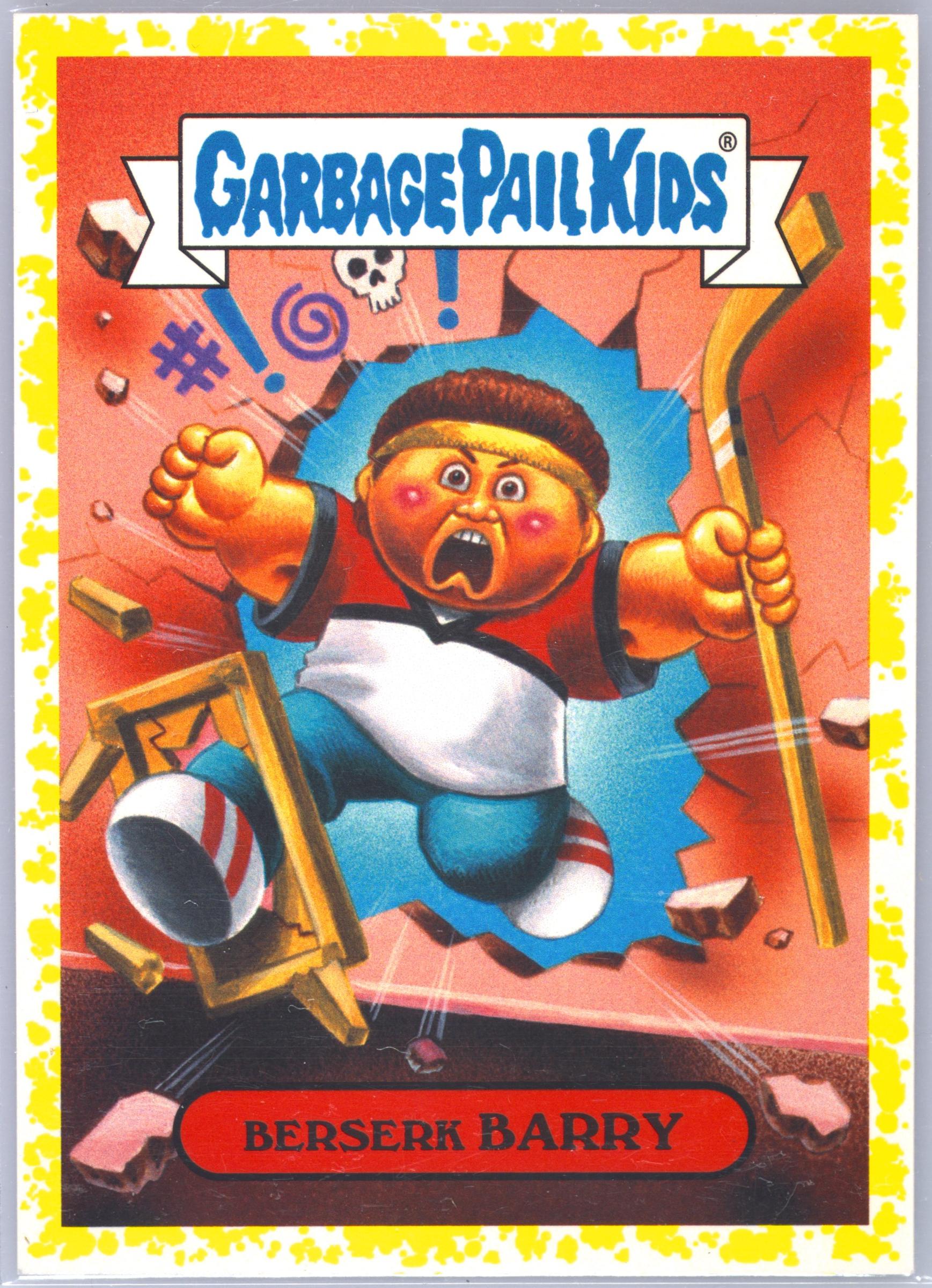 2018 Topps Garbage Pail Kids Series 1 80's Sitcom Stickers Phlegm #4a Berserk Barry front