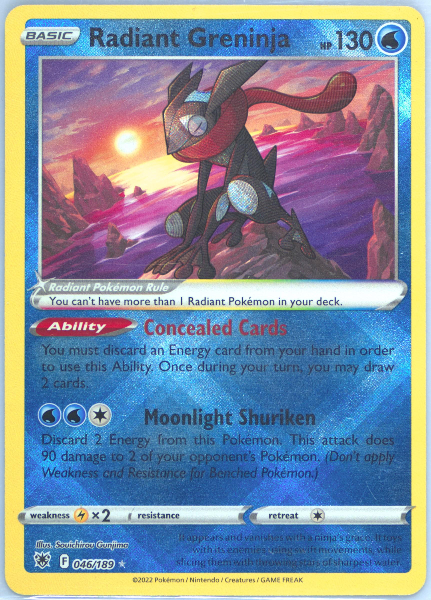 radiant greninja pokemon card Pokemon Radiant Greninja 046/189 SGC 10 main image 1