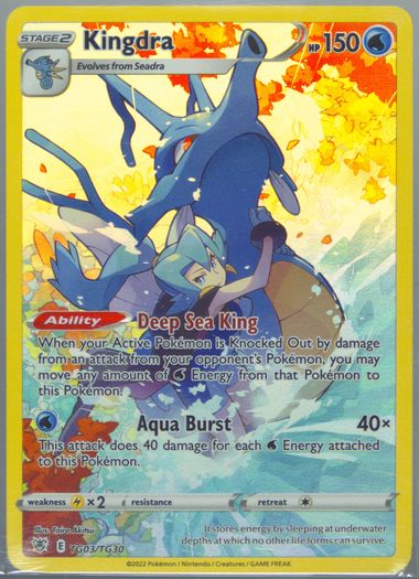 Pokemon Sword & Shield Astral Radiance Full Art popular Kingdra Beckett 9.5 Gem #TG03