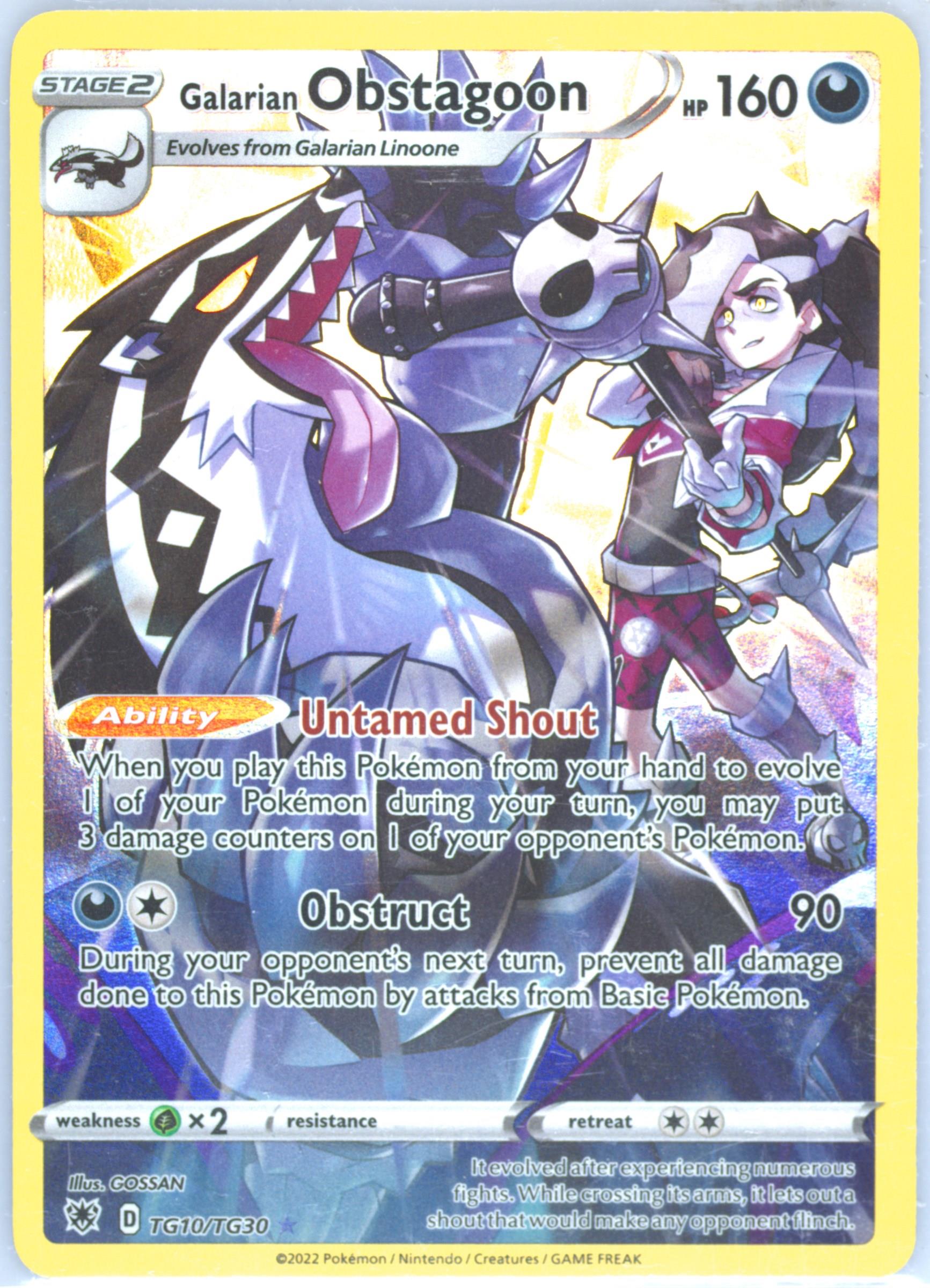 obstagoon pokemon card value Amazon.com: Pokemon Card - Galarian Obstagoon - Sword and Shield Base - x4  Card Lot Playset main image 1
