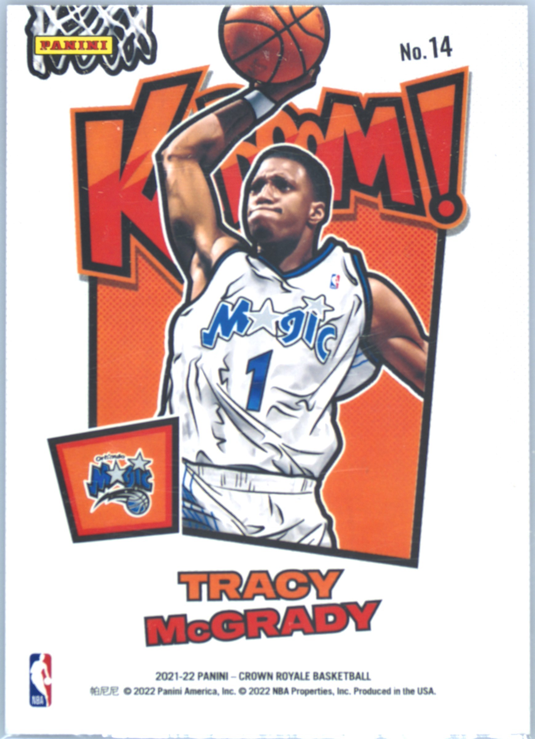 NBA 2021-22 panini crown royale basketball Kaboom Tracy Mcgrady 