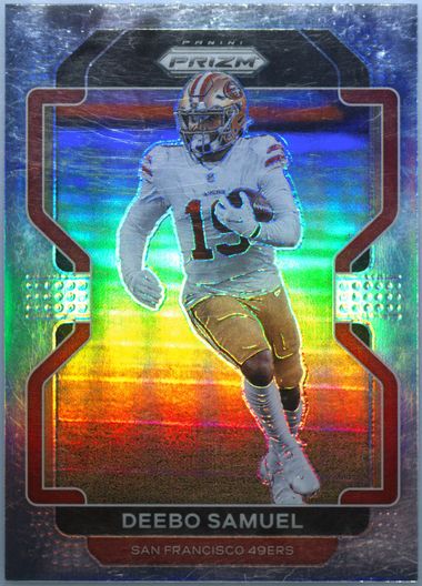 1/1 Deebo Samuel 2021 online Panini Prizm Green, National Panini VIP Badge.