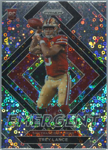 2021 Prizm Trey Lance Emergent No Huddle Silver Disco Prizm sold Rookie PSA 10