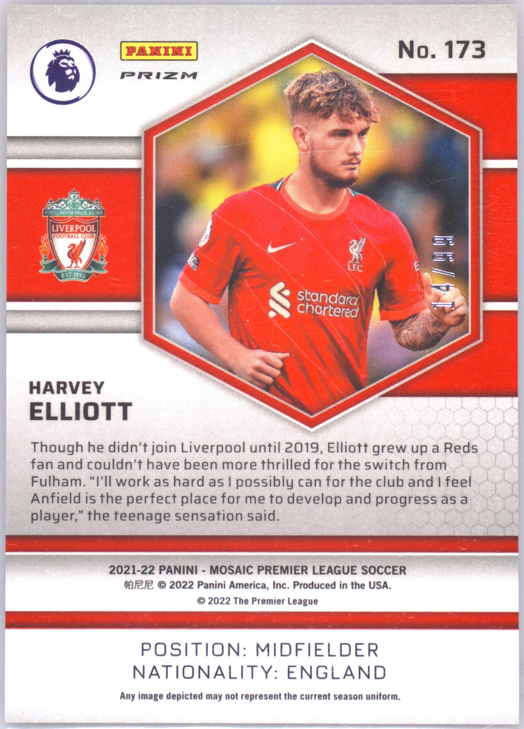 Panini Harvey Elliott サインカード /10 Spec Details
