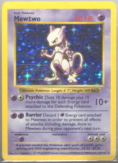 Auction Prices Realized Tcg Cards 1999 POKEMON GAME Mewtwo-Holo