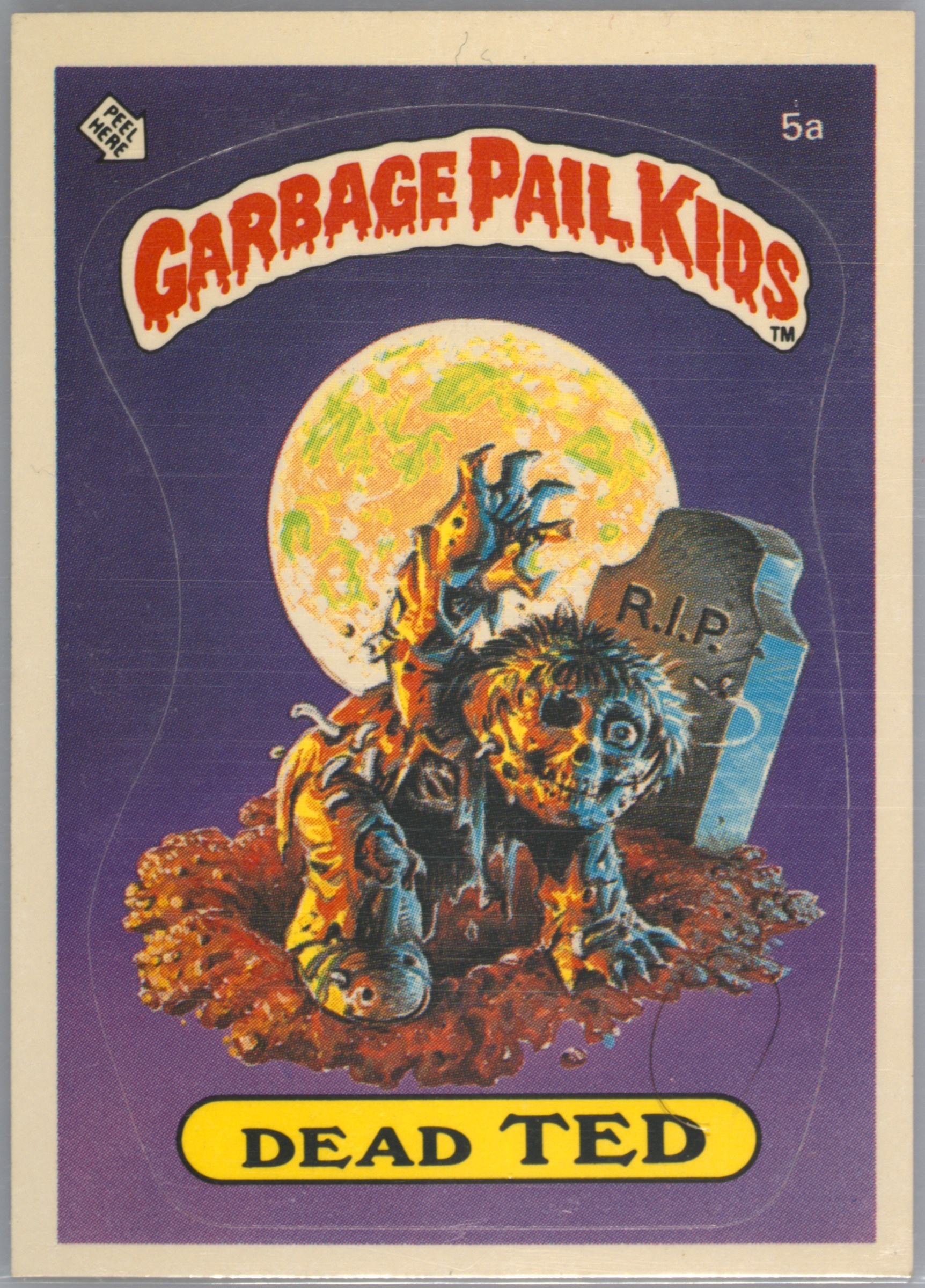 1985 Topps Garbage Pail Kids Original Series 1 Checklist #5a Dead Ted front