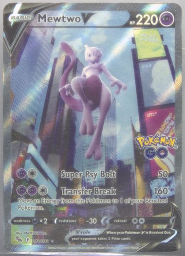 Auction Prices Realized Tcg Cards 2022 POKEMON GO Full Art / Mewtwo V
