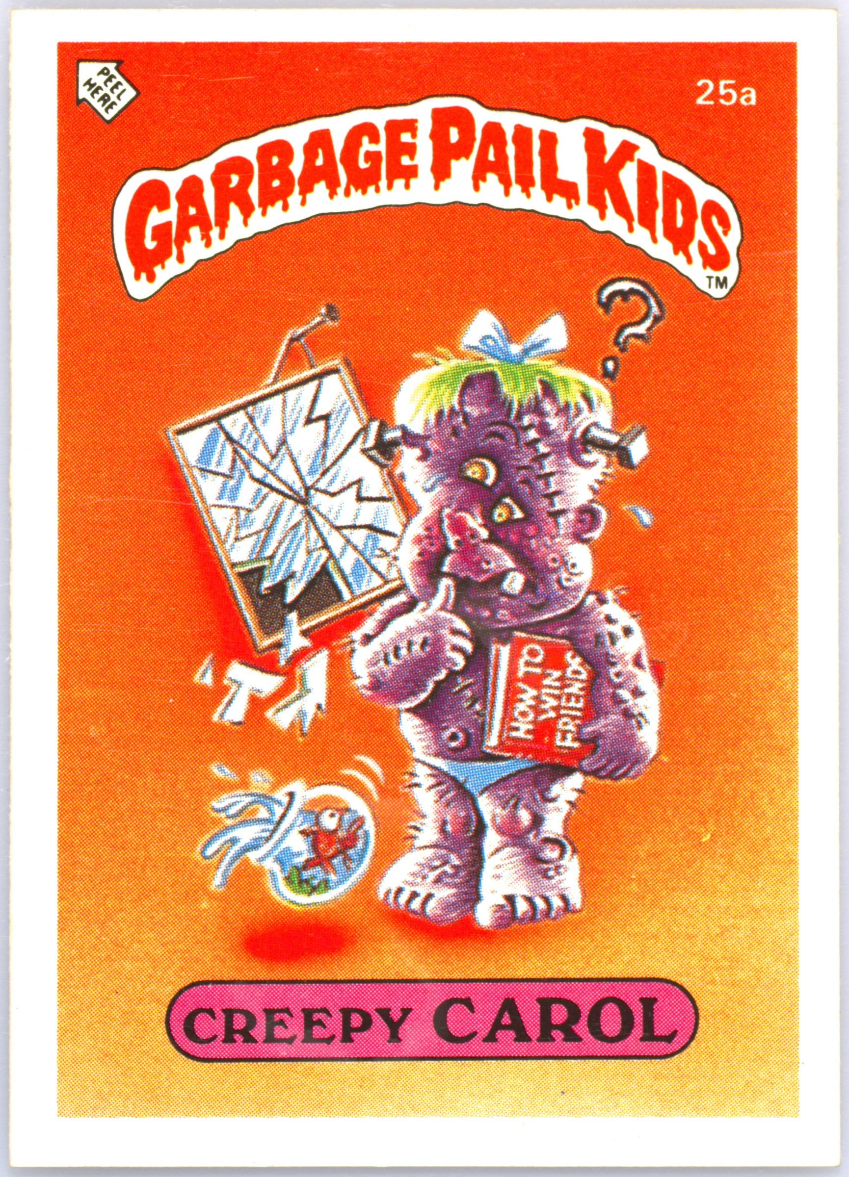 1986 Topps Garbage Pail Kids Stickers-U.K. Minis #25a Creepy Carol front