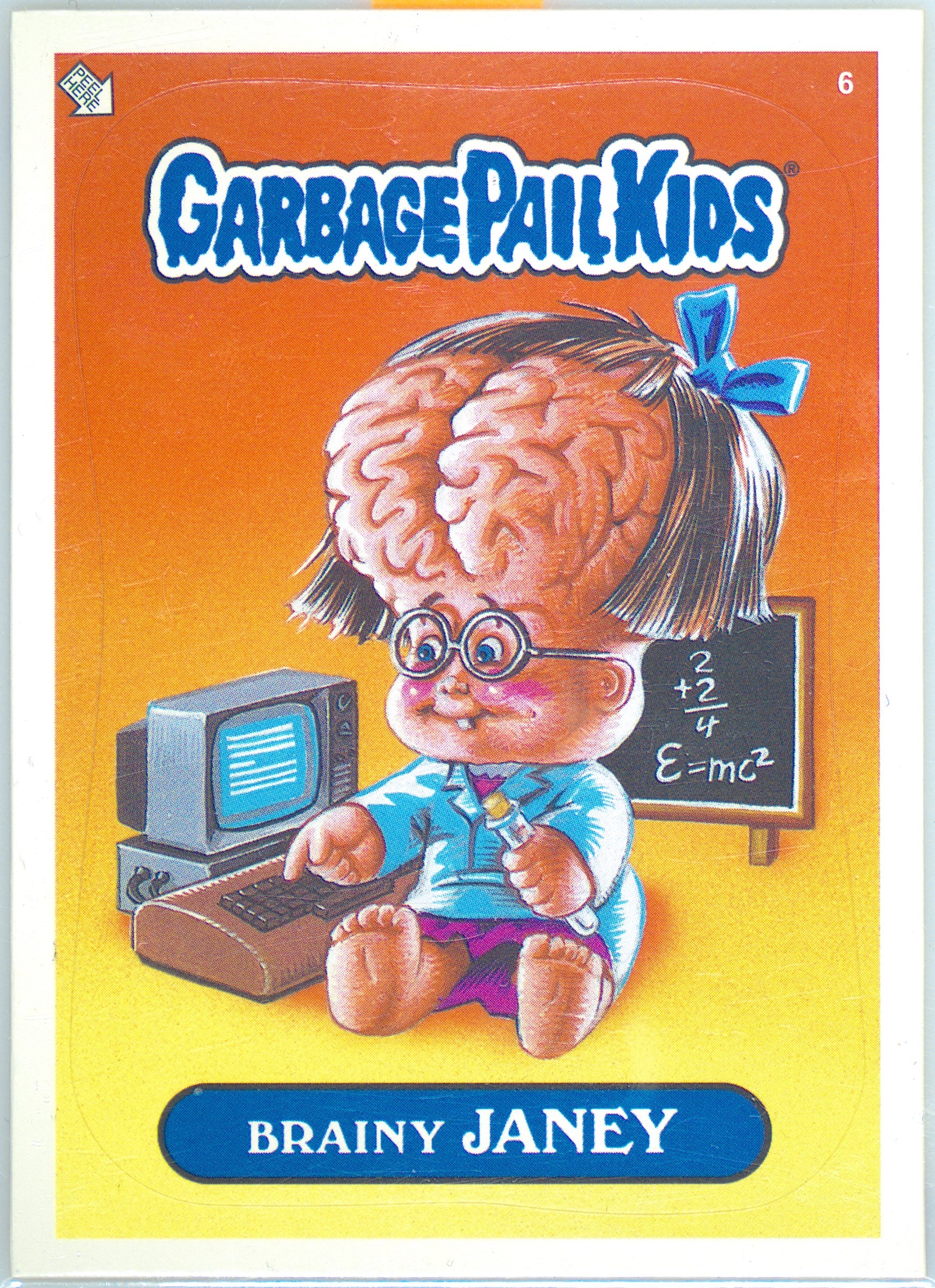 2021 Topps Garbage Pail Kids Book 2 Bonus Stickers #6 Brainy Janey front