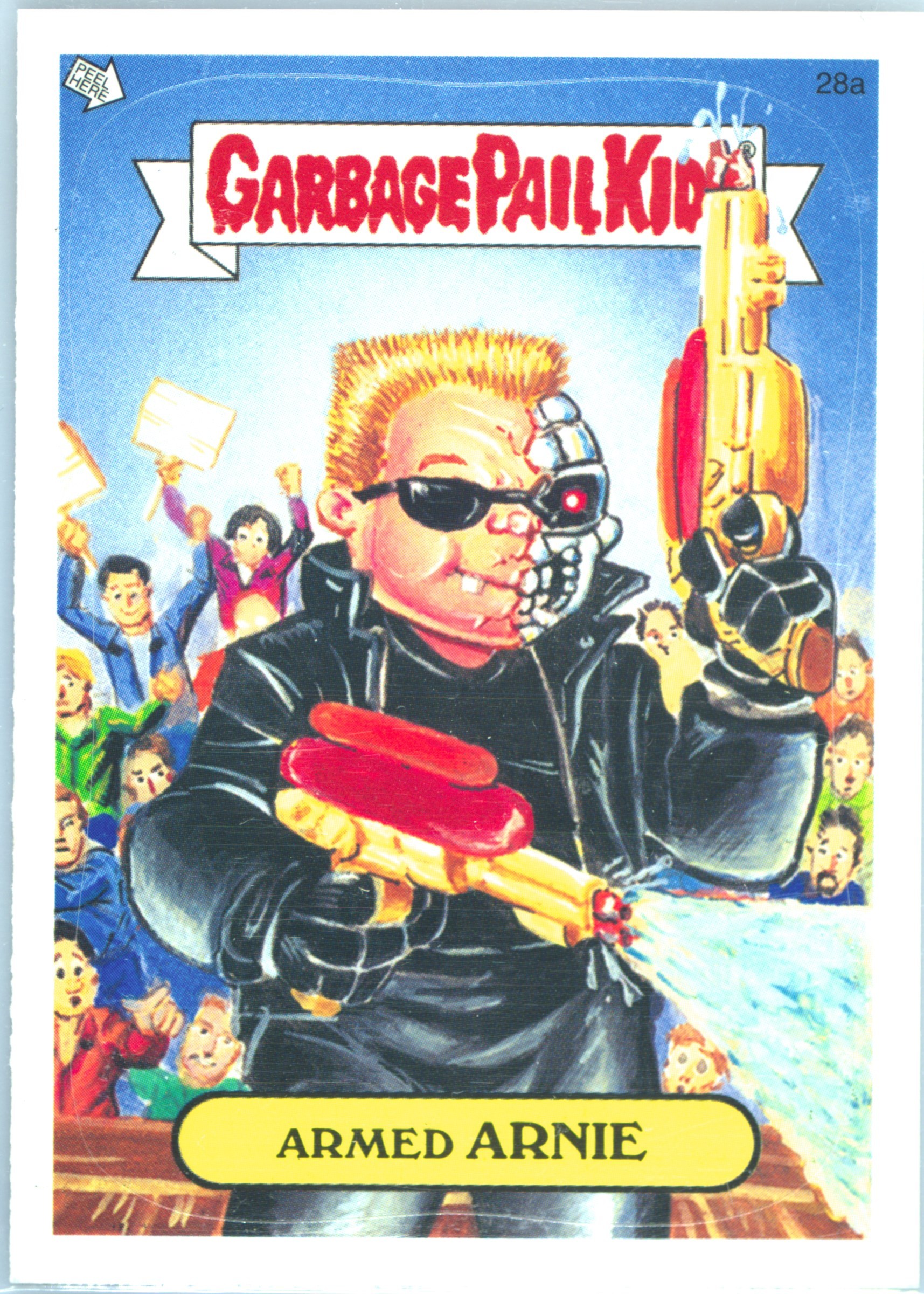 2004 Topps Garbage Pail Kids Stickers Series 2 #28a Armed Arnie front