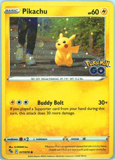 Auction Prices Realized Tcg Cards 2022 POKEMON GO Pikachu-Holo
