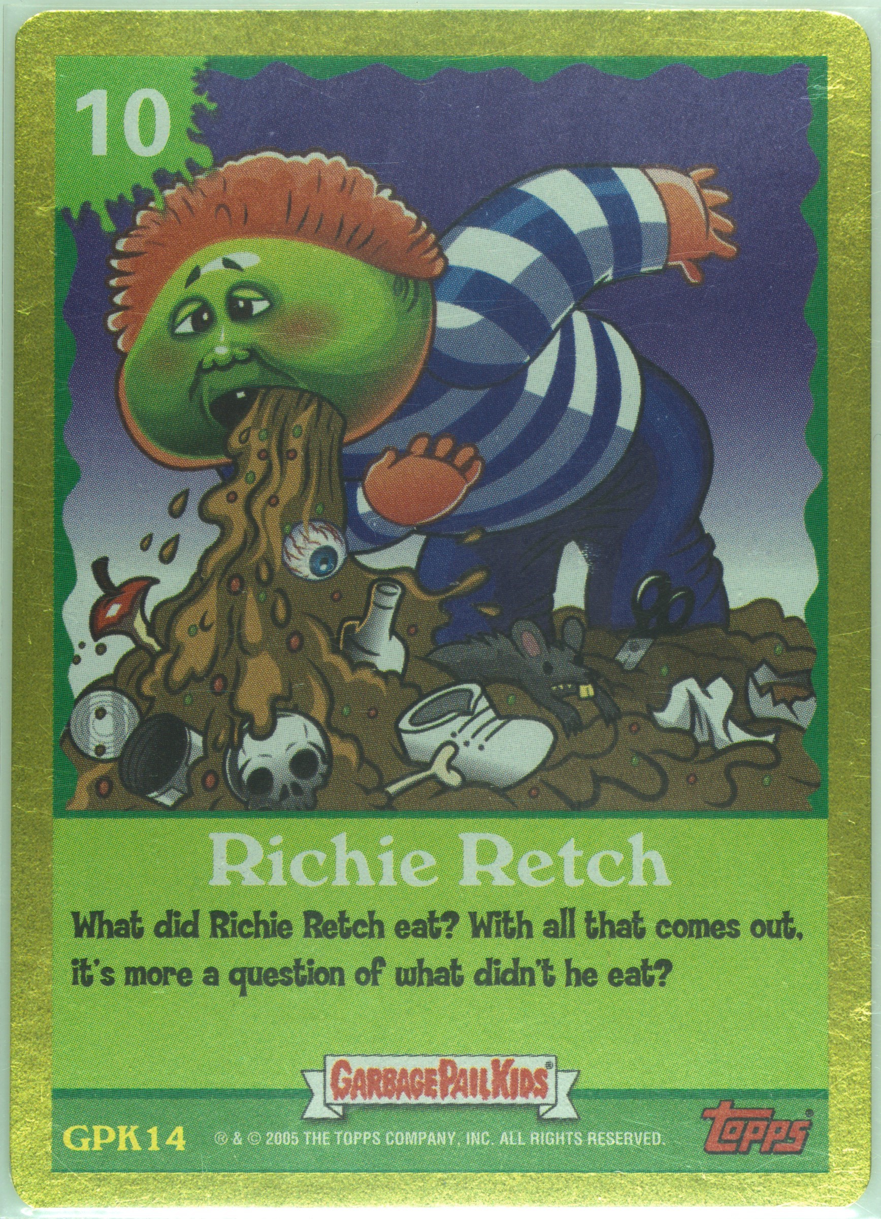 2005 Topps 2005 Garbage Pail Kids Series 4 Foil Game #GPK14 Richie Retch front