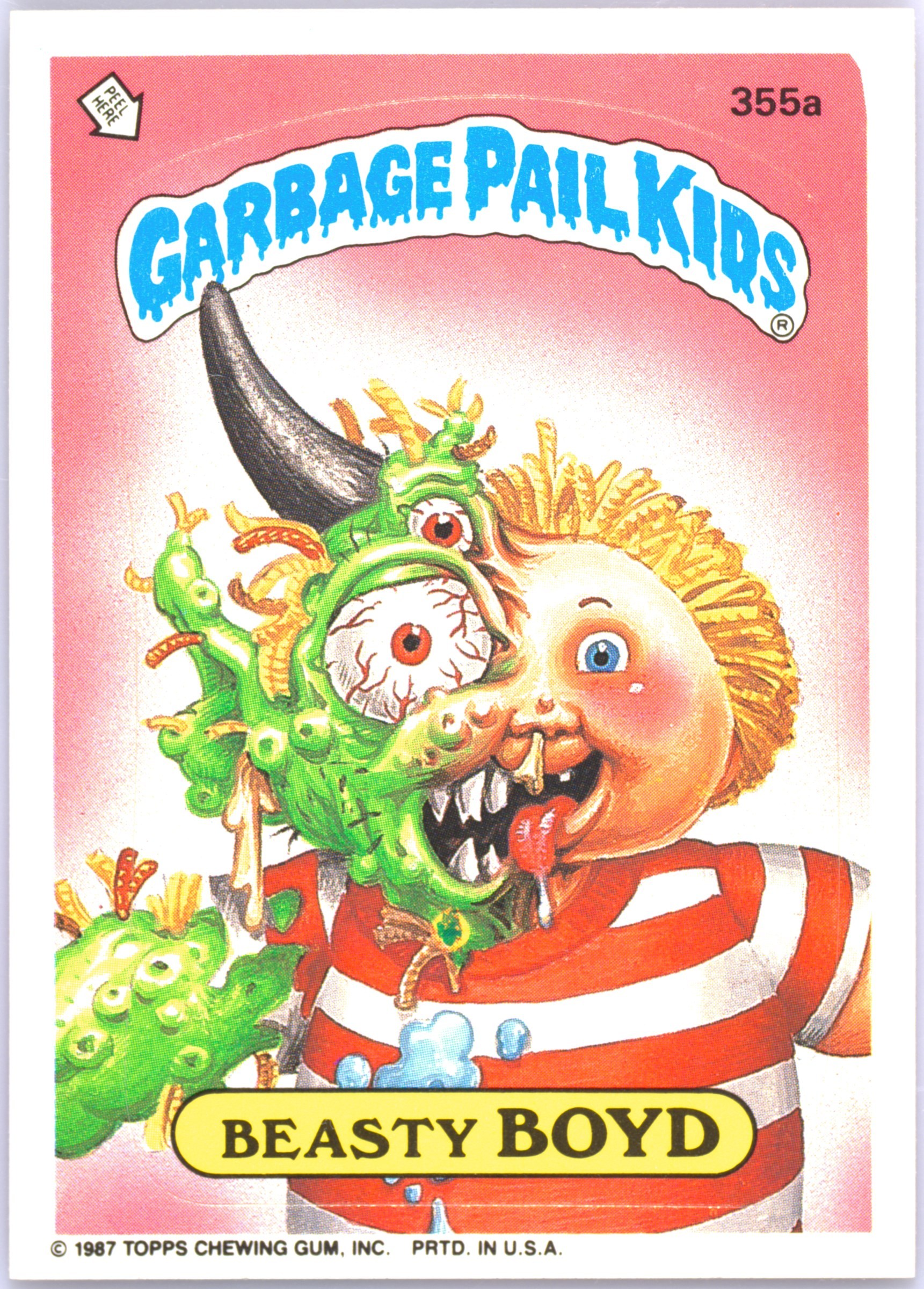 Beasty Boyd #355A PSA 6 Garbage Pail Kids card front