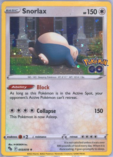 Auction Prices Realized Tcg Cards 2022 POKEMON GO Snorlax-Holo