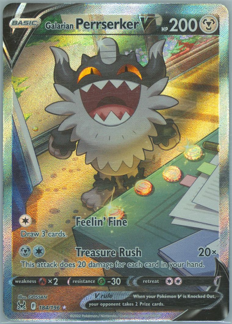 perrserker pokemon card value Amazon.com: Pokemon –Galarian Perrserker V – 129/196 – Lost Origins – Ultra  Rare Card : Toys & Games