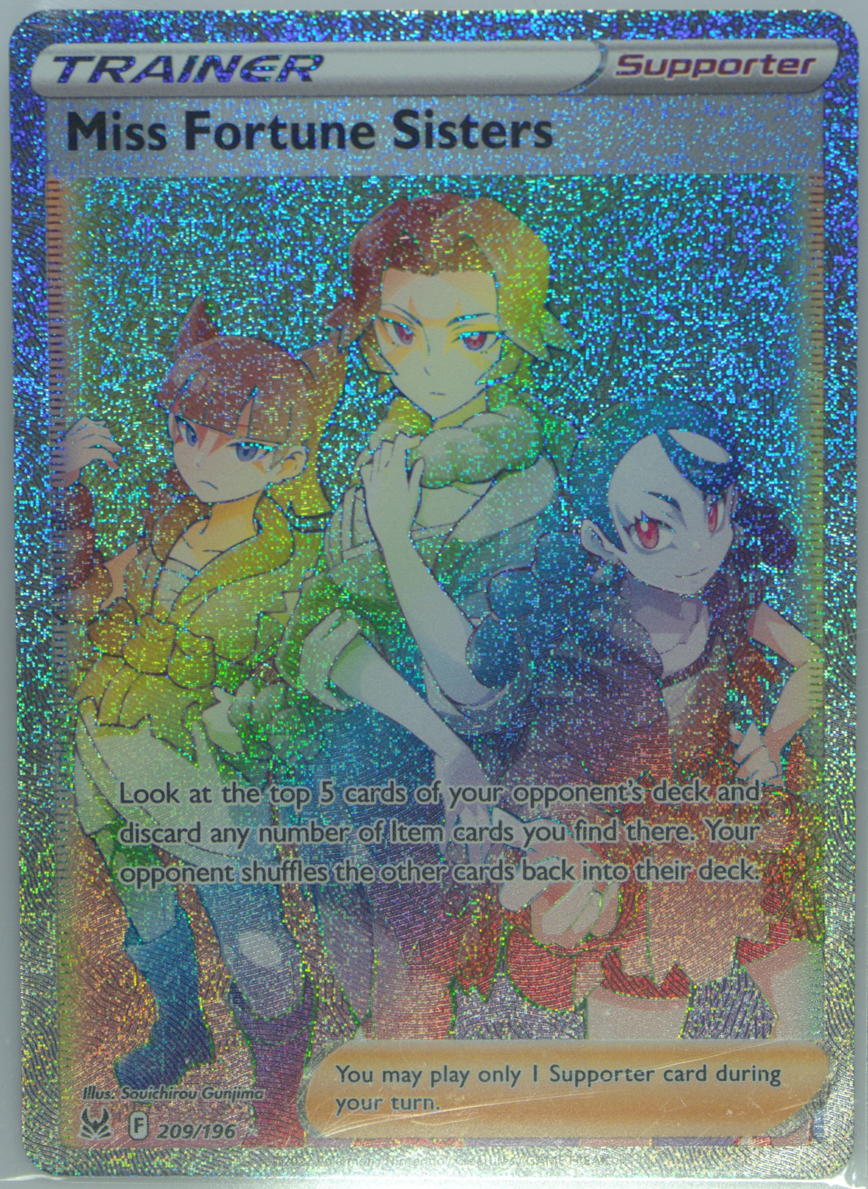 miss fortune sisters pokemon card price Amazon.com: Pokemon - Miss Fortune Sisters 209/196 Lost Origin - Full Art  Trainer main image 1