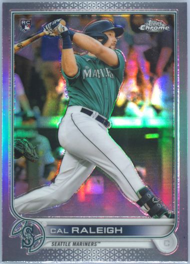 Good 2022 Topps Chrome Cal Raleigh Aqua Teal Sparkle RC /199