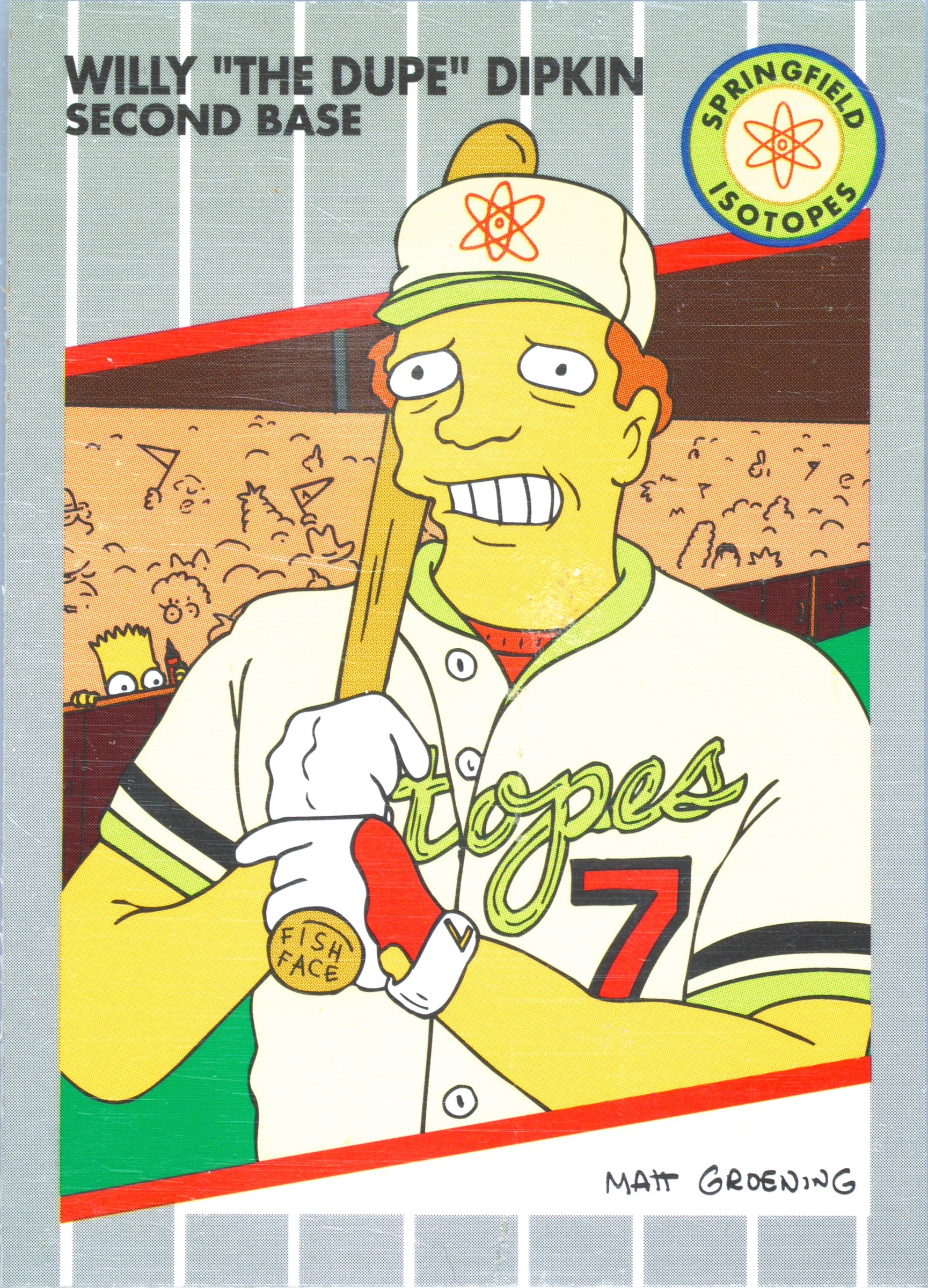 Willie The Dupe sold Dipkin Simpsons FF Error Card RARE